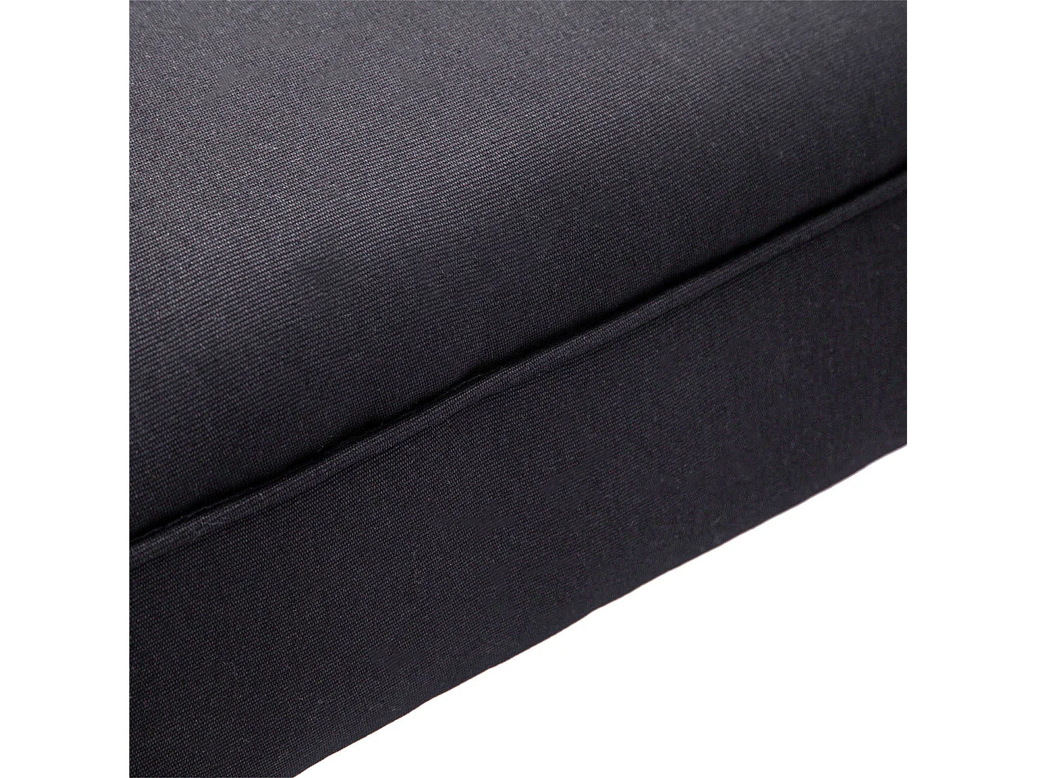 Panca fondoletto imbottita con braccioli arrotolati in tessuto nero