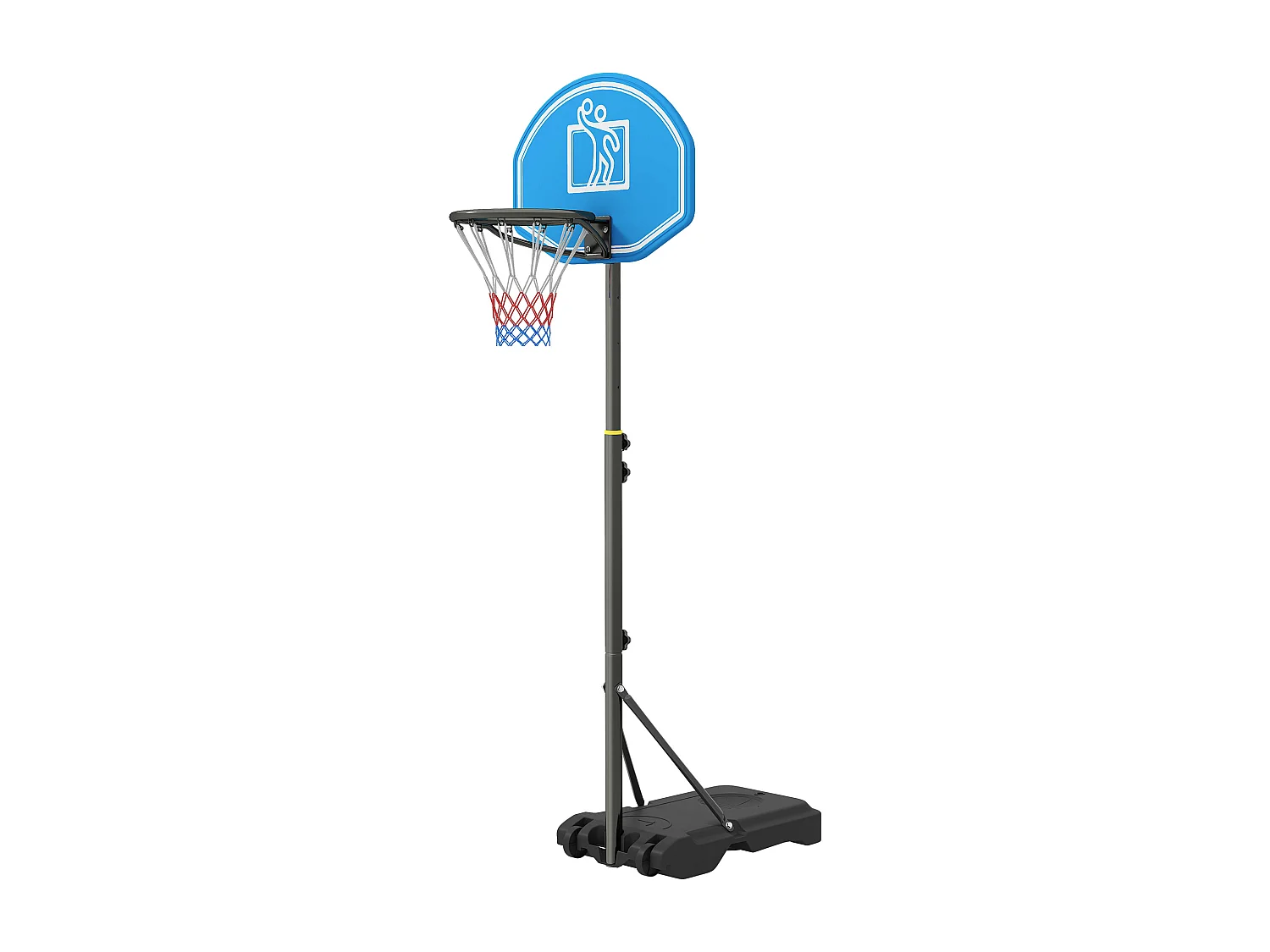 Canestro basket altezza regolabile 197.5-245cm base con ruote