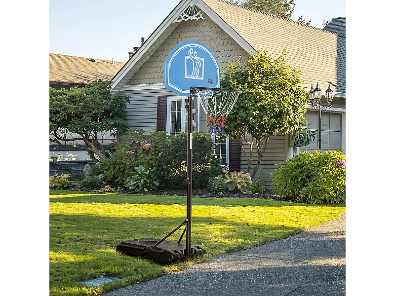 Canestro basket altezza regolabile 197.5-245cm base con ruote