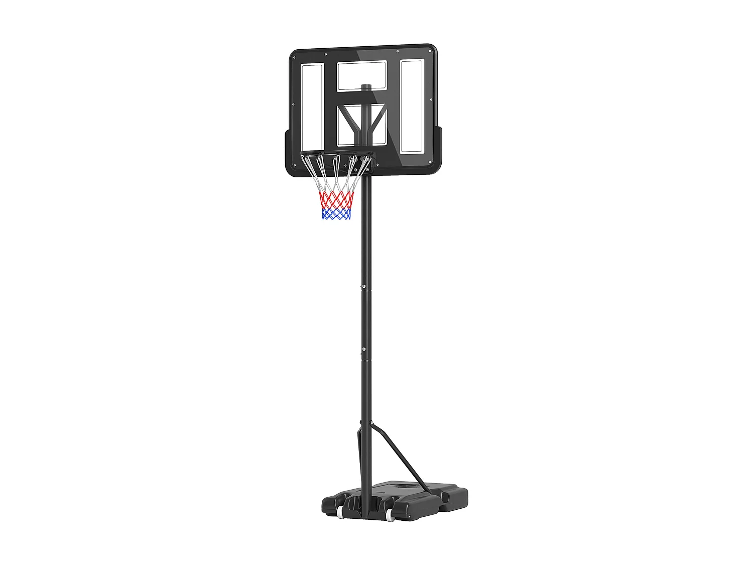 Canestro basket altezza regolabile 160-305cm base con ruote