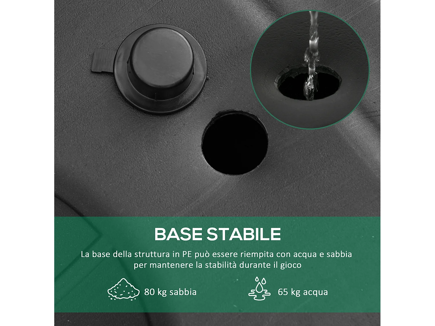 Canestro basket altezza regolabile 160-305cm base con ruote