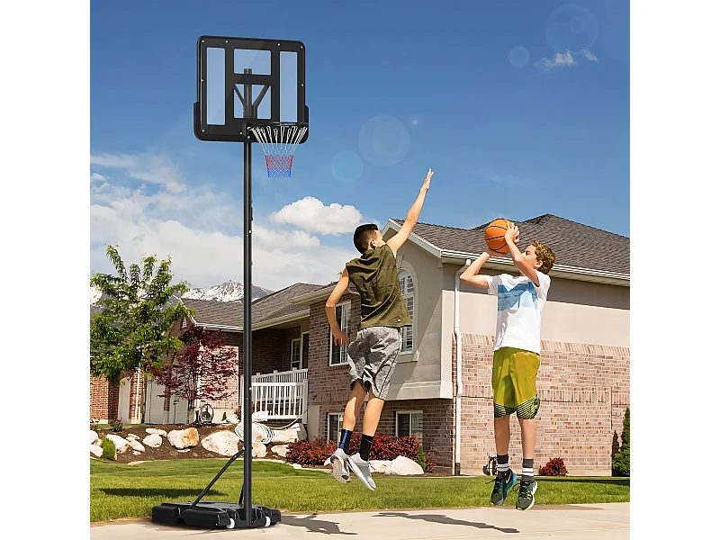 Canestro basket altezza regolabile 160-305cm base con ruote