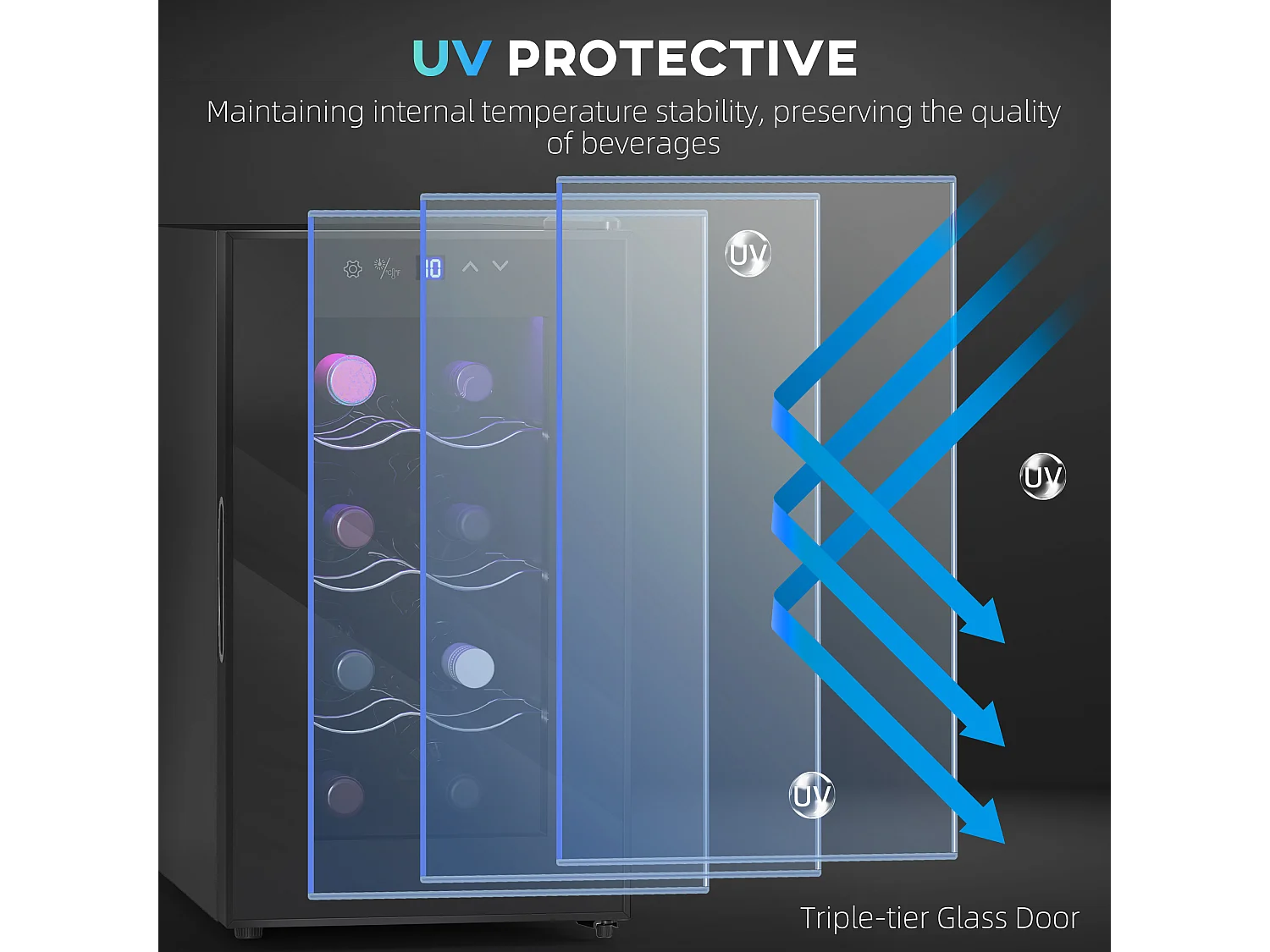 Cantinetta vino refrigerata 8 bottiglie 21l cantina vino monotemperatura 8-18℃ cantina vino bar