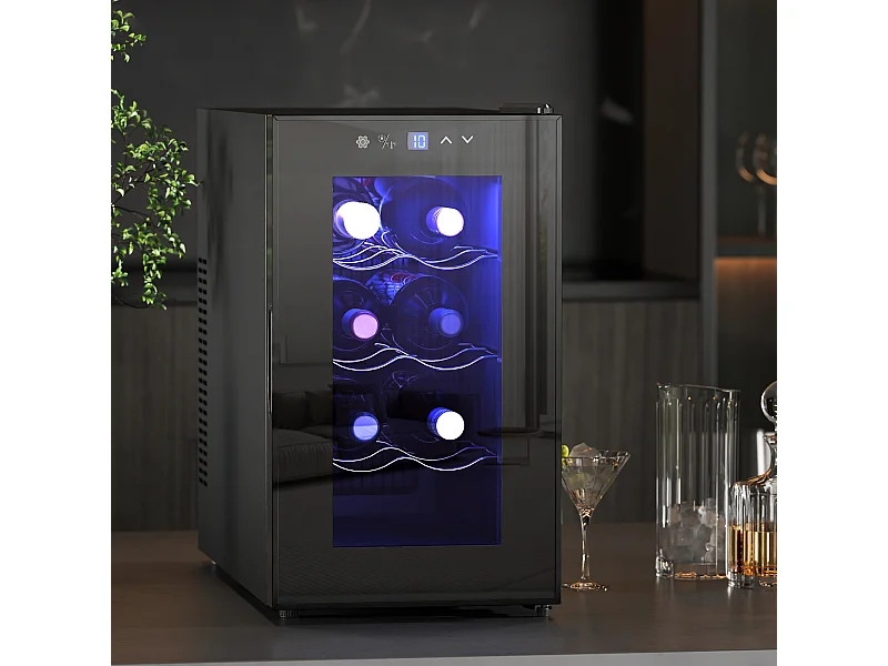 Cantinetta vino refrigerata 8 bottiglie 21l cantina vino monotemperatura 8-18℃ cantina vino bar