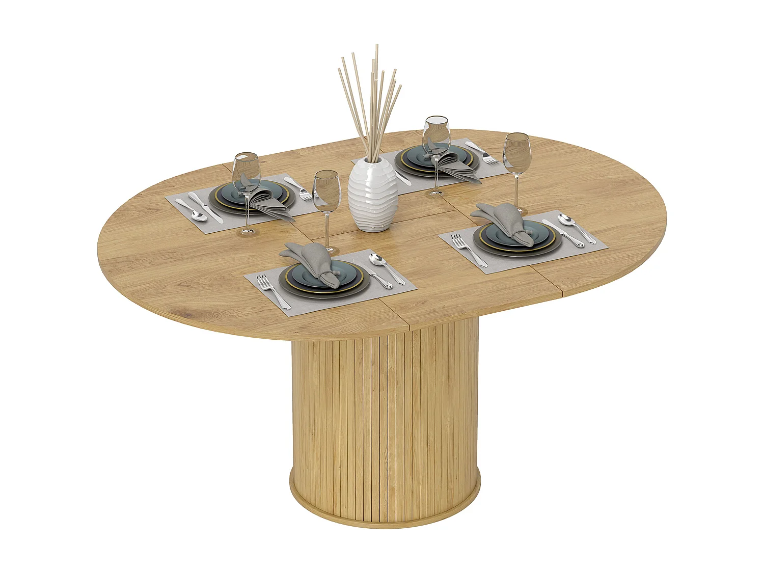 Tavolo da pranzo allungabile per 6-8 persone con pannelli rimovibili