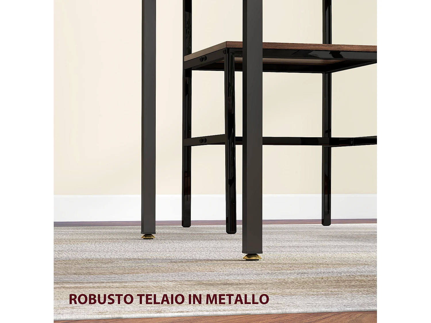 Tavolo da pranzo a ribalta stile industriale per 2-4 persone con 2 lati allungabili