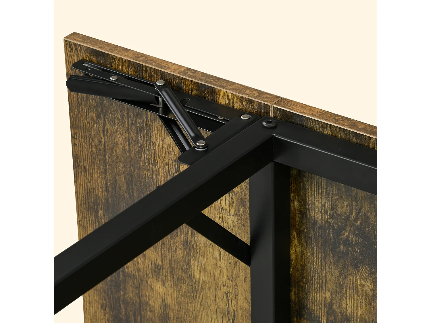 Tavolo da pranzo a ribalta stile industriale per 2-4 persone con 2 lati allungabili