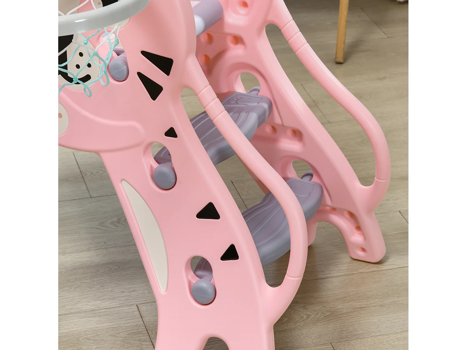 Scivolo per bimbi 18-36 mesi con canestro basket laterale rosa grigio