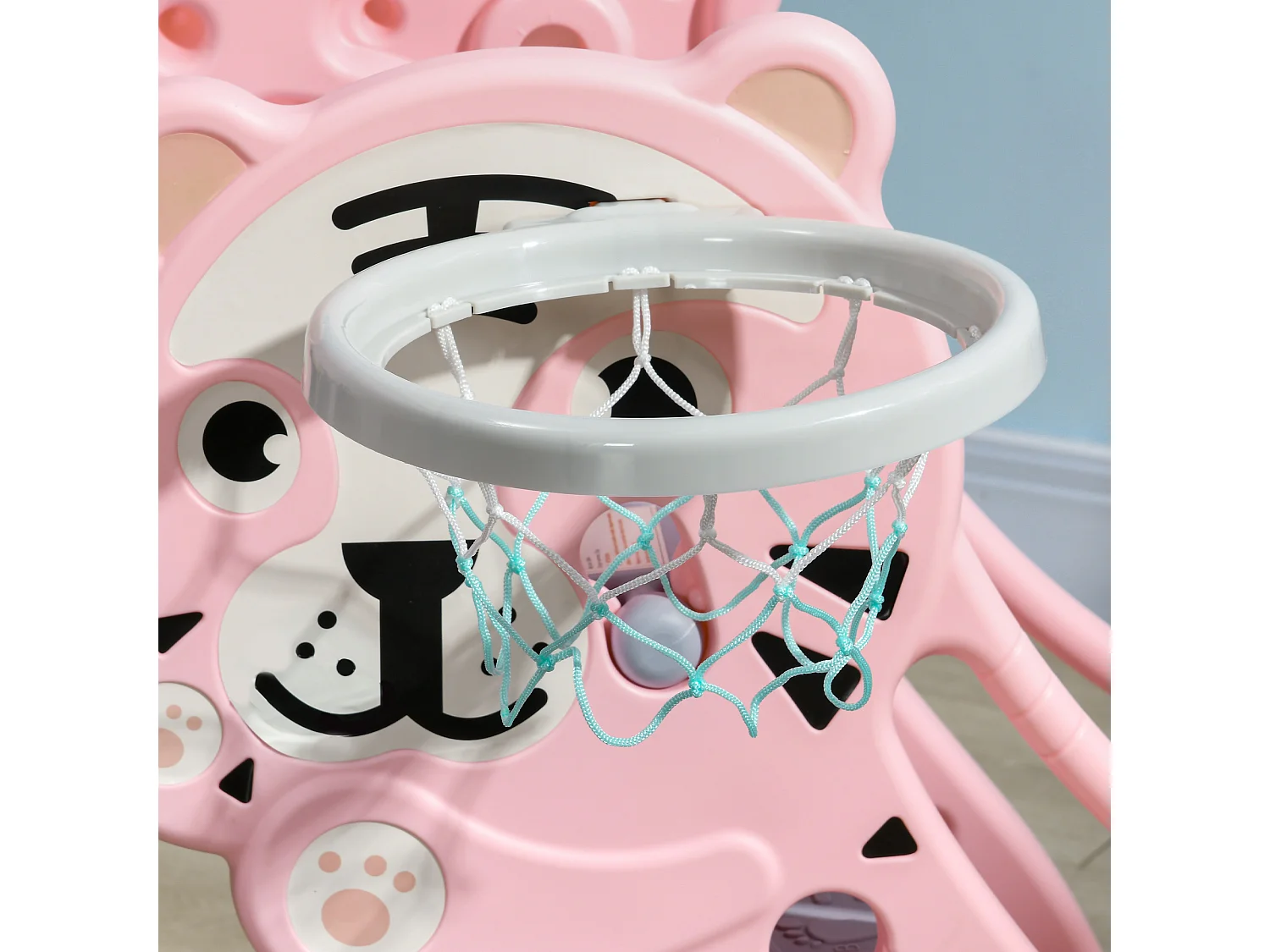 Scivolo per bimbi 18-36 mesi con canestro basket laterale rosa grigio