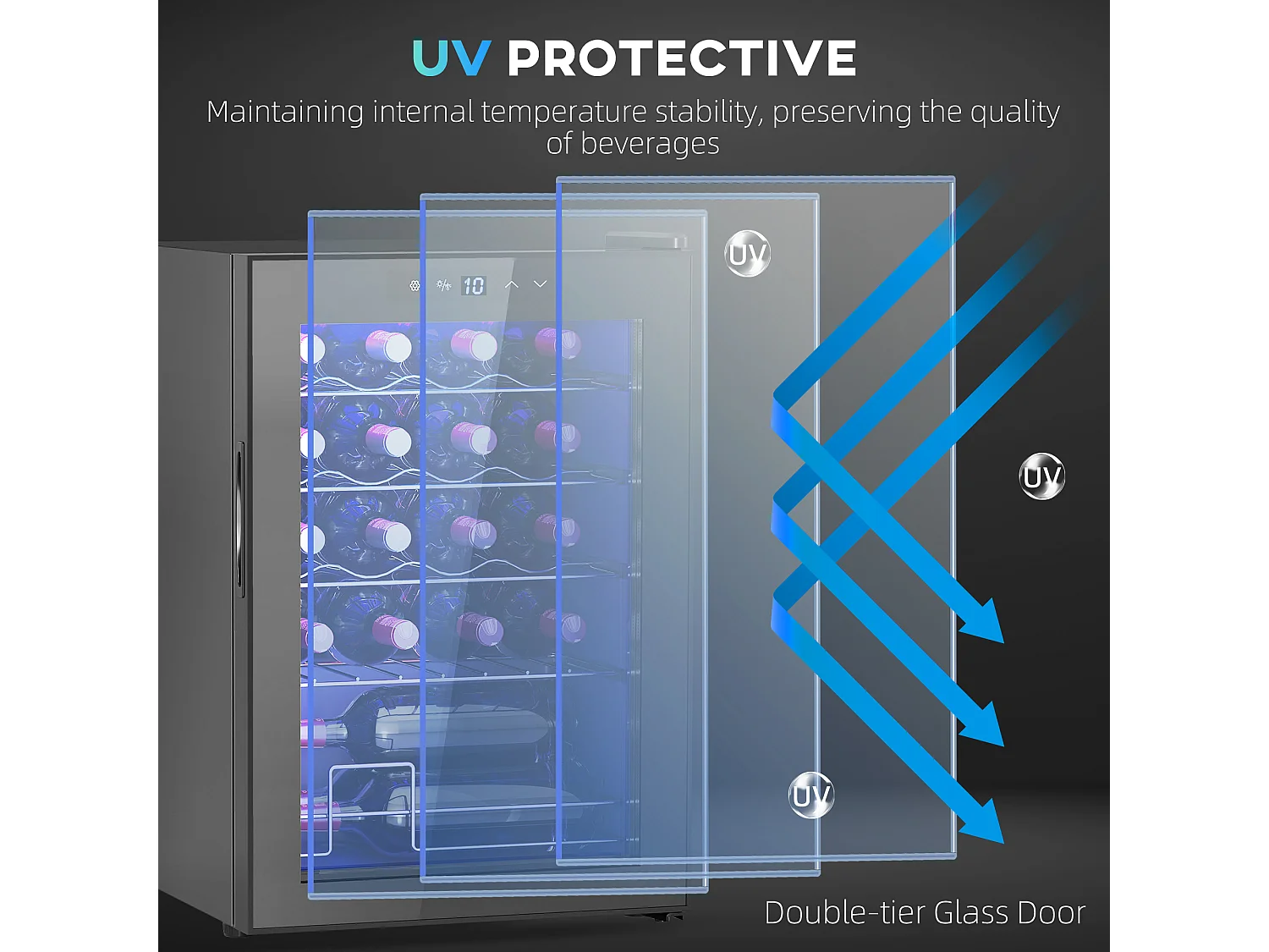 Cantinetta vino refrigerata 20 bottiglie 53l cantina vino monotemperatura 5-18℃ cantina vino bar