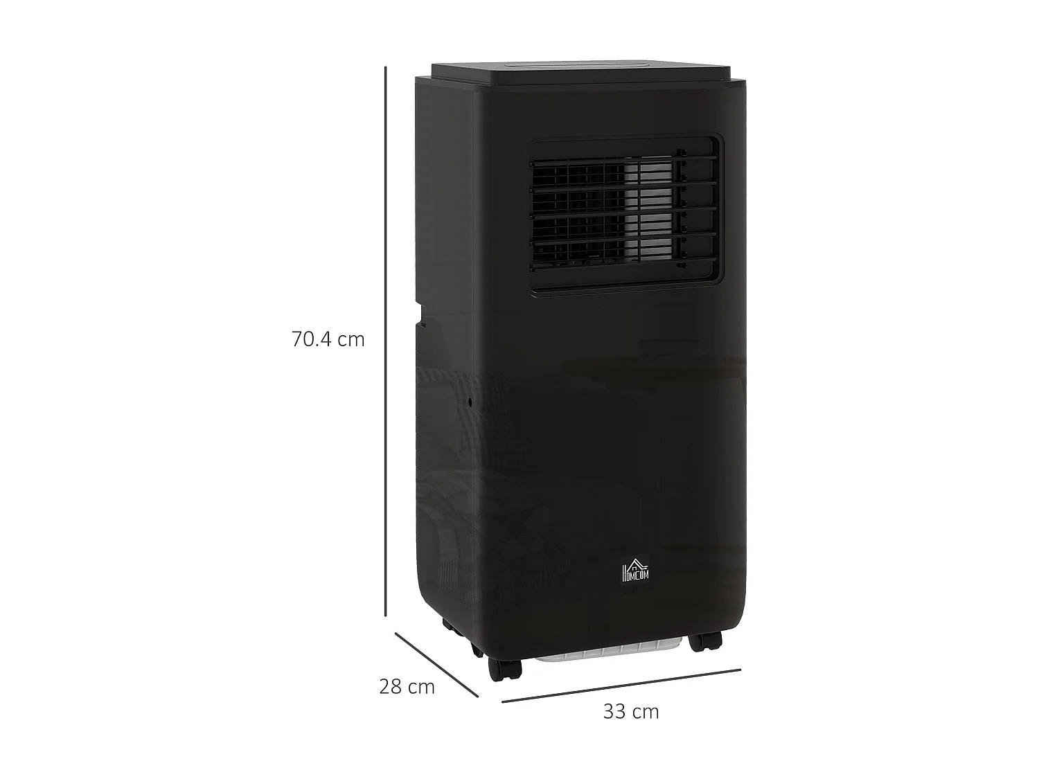 Condizionatore portatile 9000btu 2.6kw con 5 modalità, 3 velocità e timer 24h