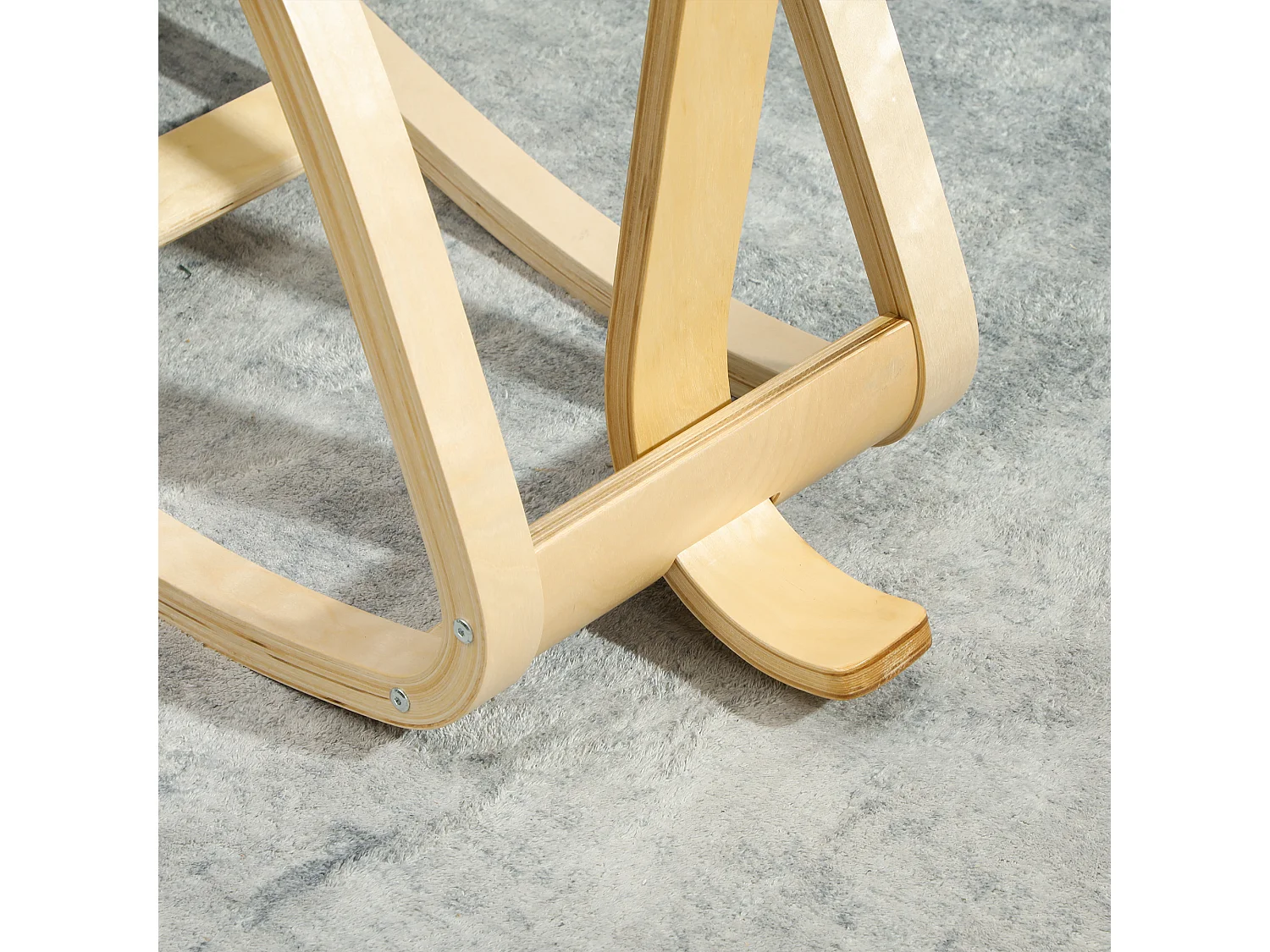 Sedia inginocchiatoio in tessuto effetto lino e legno blu scuro