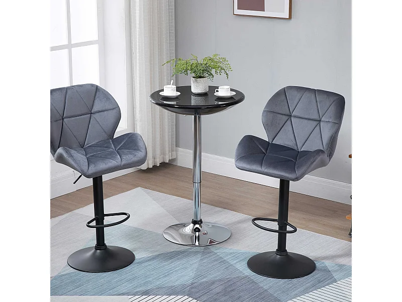 Tavolo rotondo da bar con piano girevole altezza regolabile