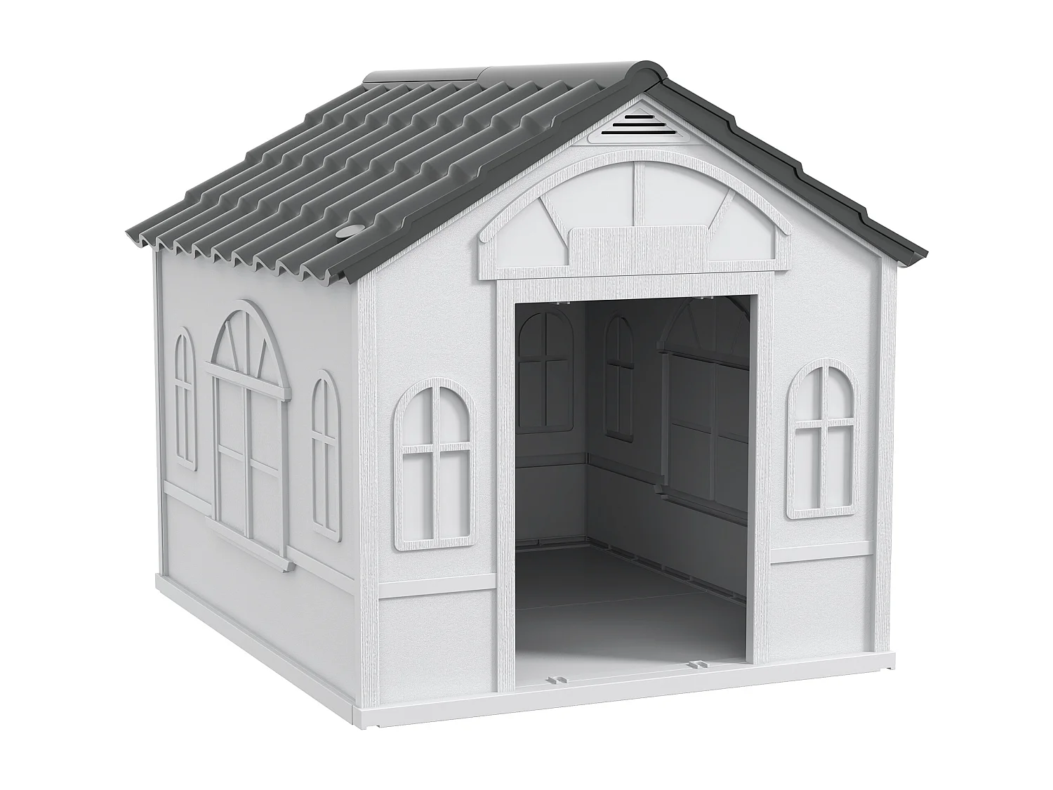 Cuccia per cani con tetto inclinato 84.2x98.2x82 cm grigio