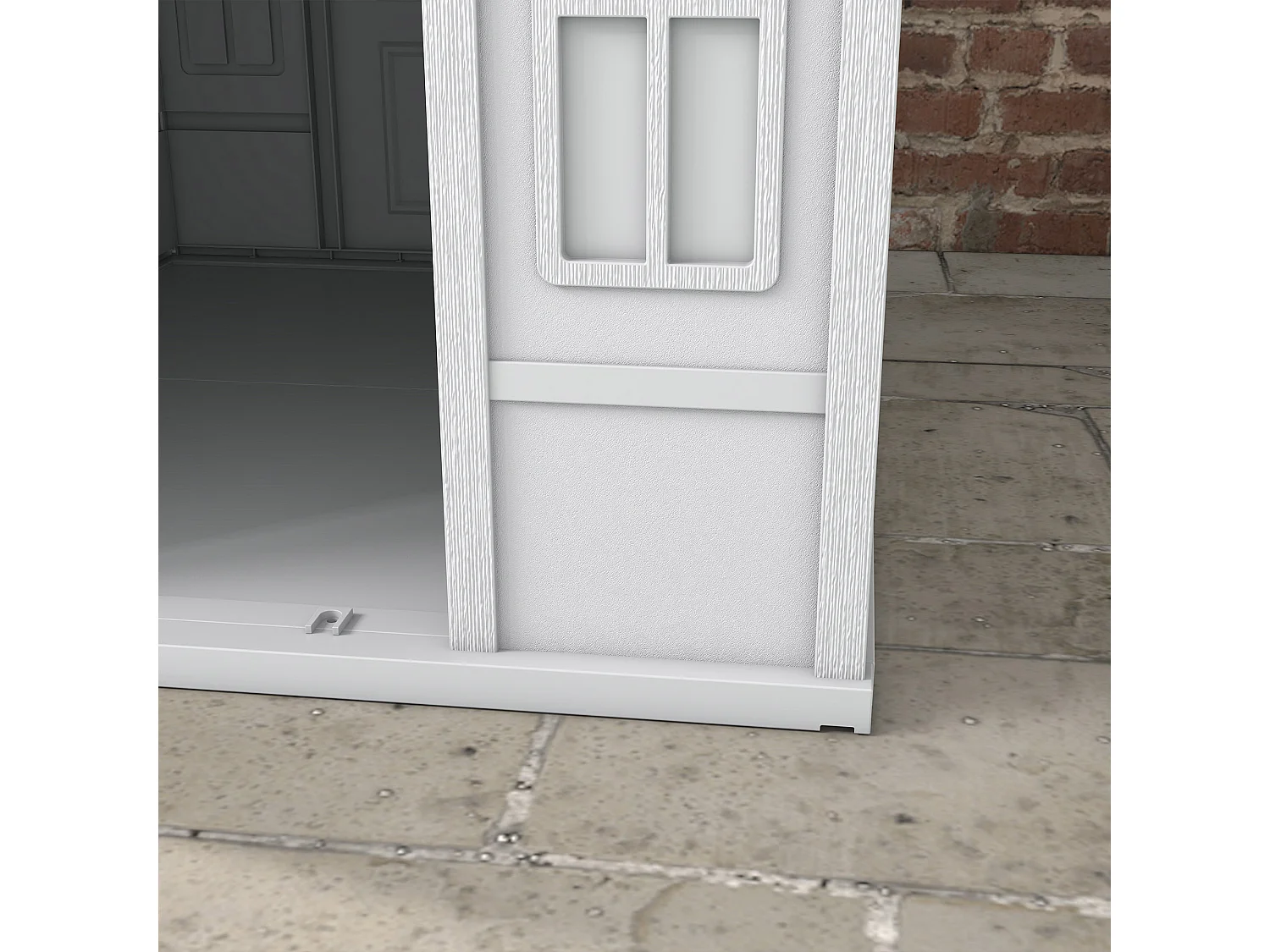 Cuccia per cani con tetto inclinato 84.2x98.2x82 cm grigio