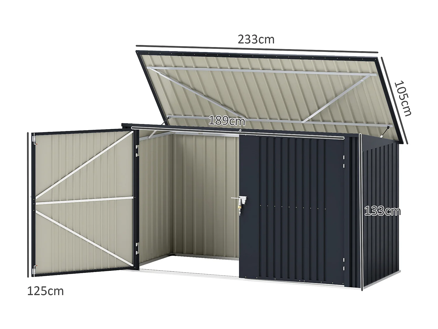 Copribidoni per 3 cassonetti da 240l con coperchio grigio