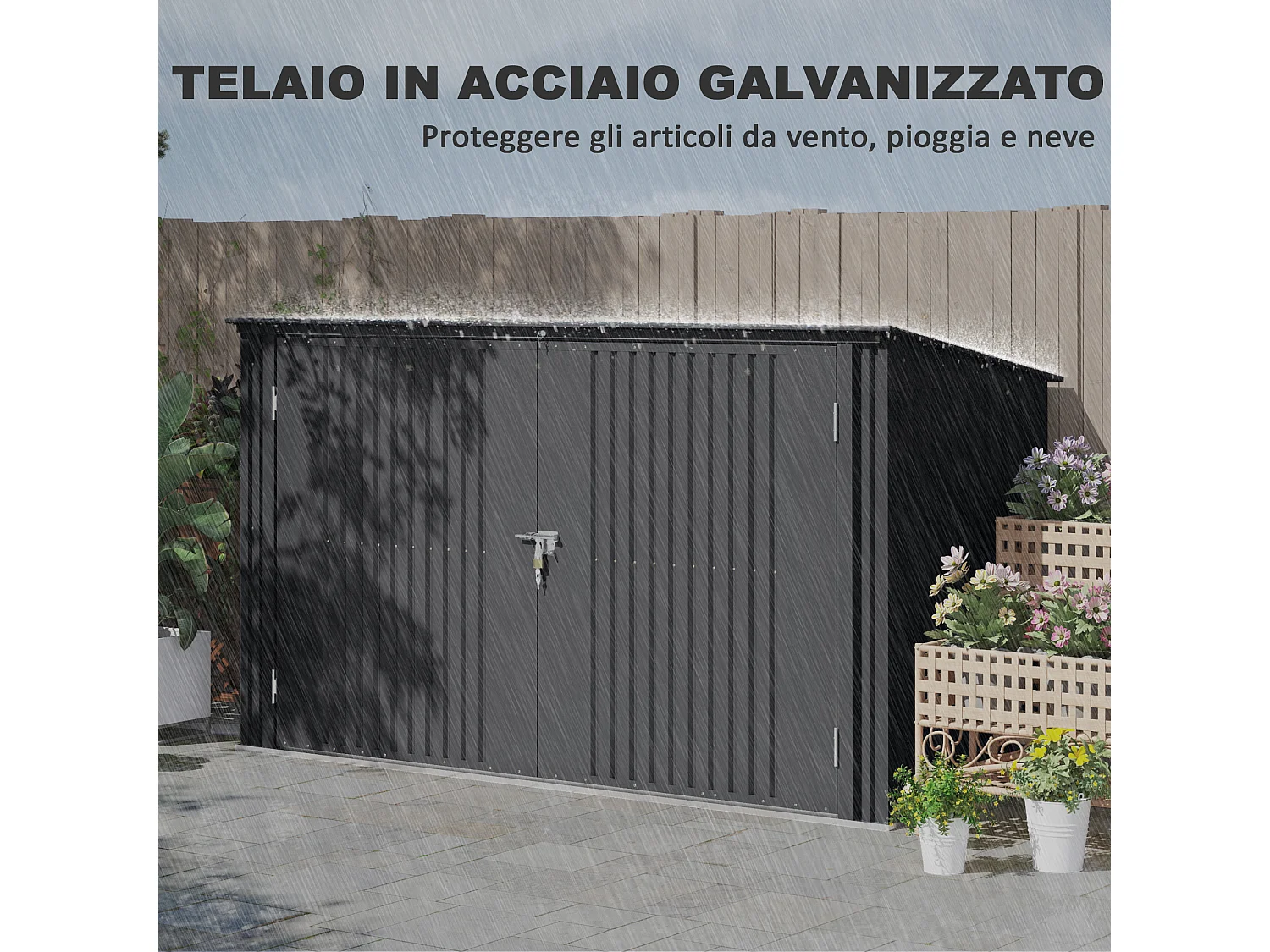 Copribidoni per 3 cassonetti da 240l con coperchio grigio