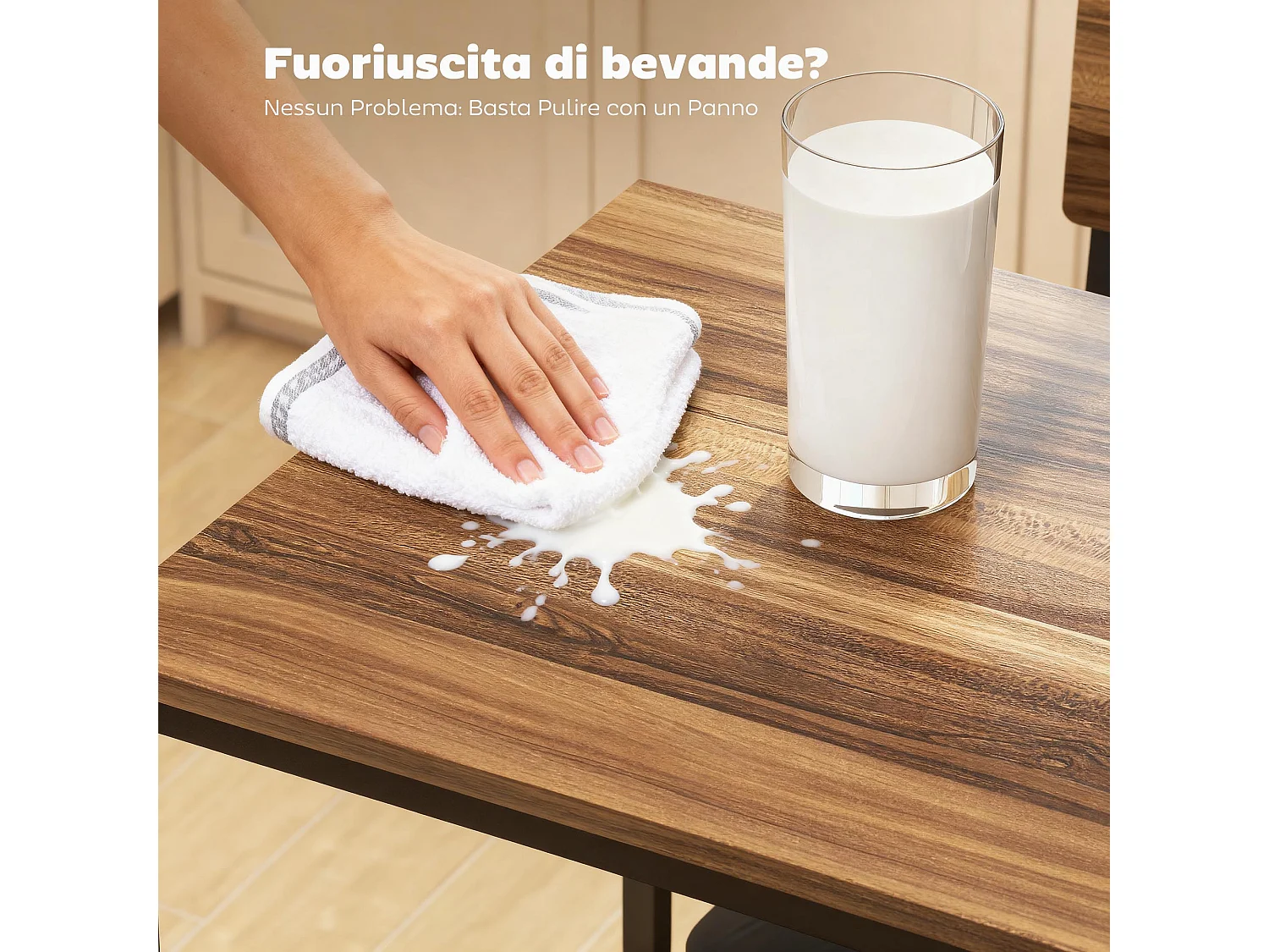 Tavolo bar con 2 sgabelli con 3 ripiani schienale e imbottitura pelle pu