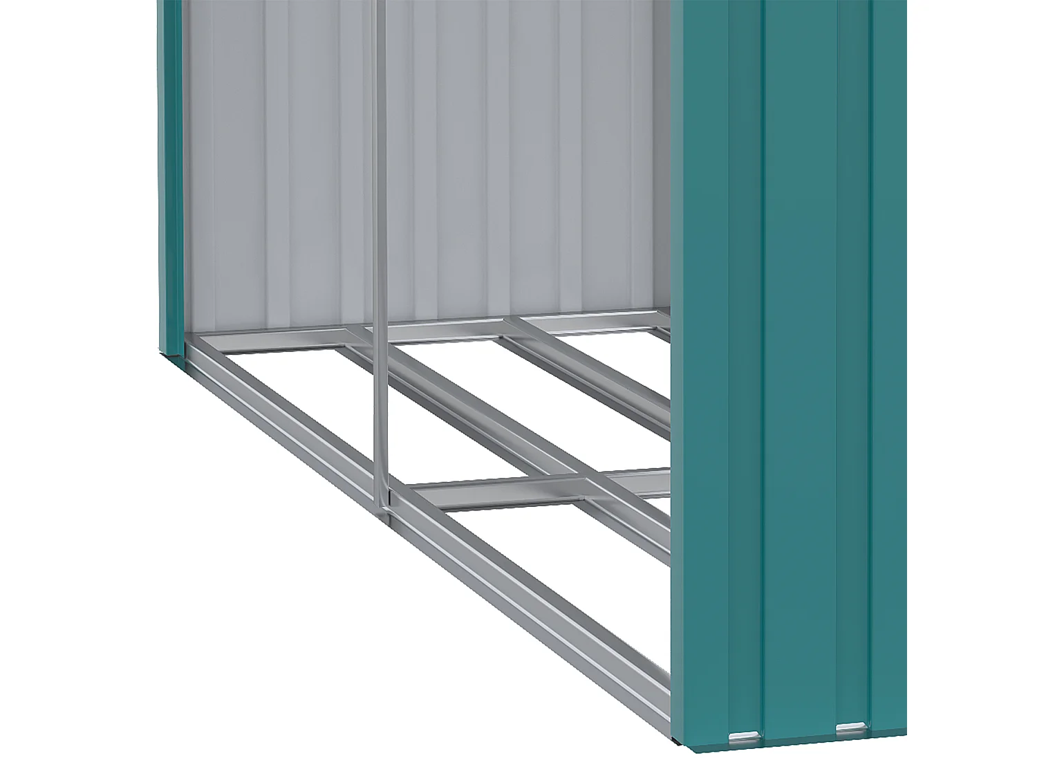 Legnaia base rialzata e tetto inclinato 240x 86x160cm verde