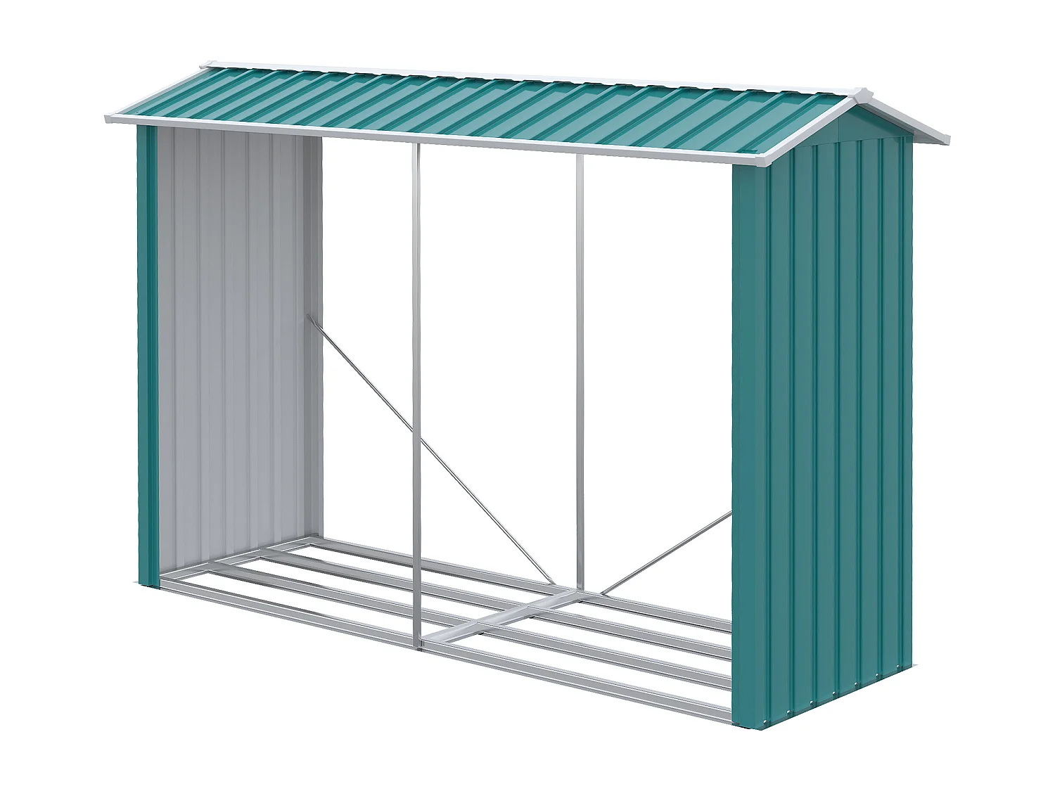 Legnaia base rialzata e tetto inclinato 240x 86x160cm verde