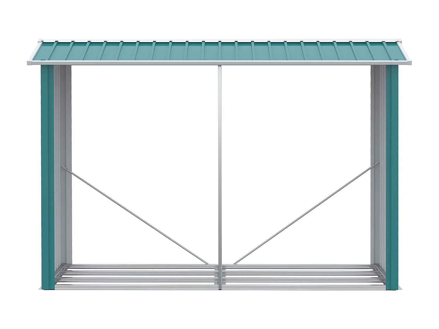Legnaia base rialzata e tetto inclinato 240x 86x160cm verde