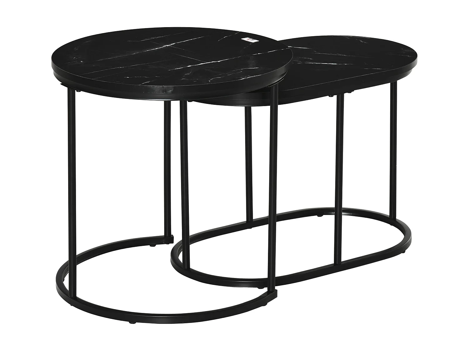 Tavolino salotto sovrapponibili con piano effetto marmo