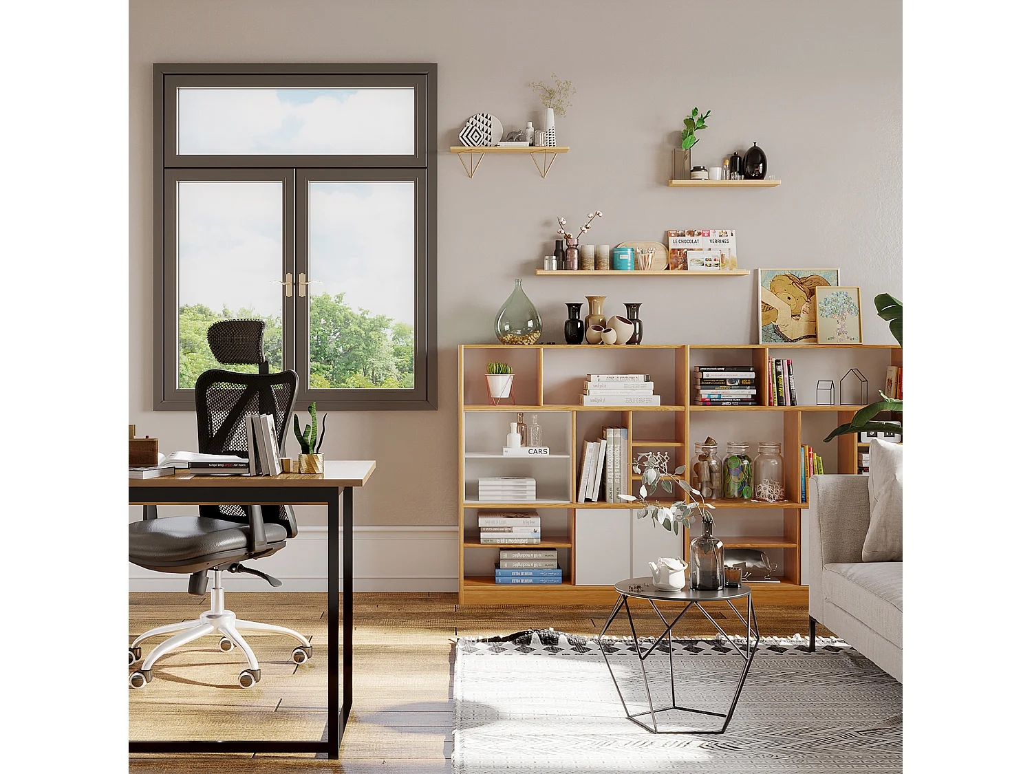 Tavolino da caffè salotto in acciaio nero