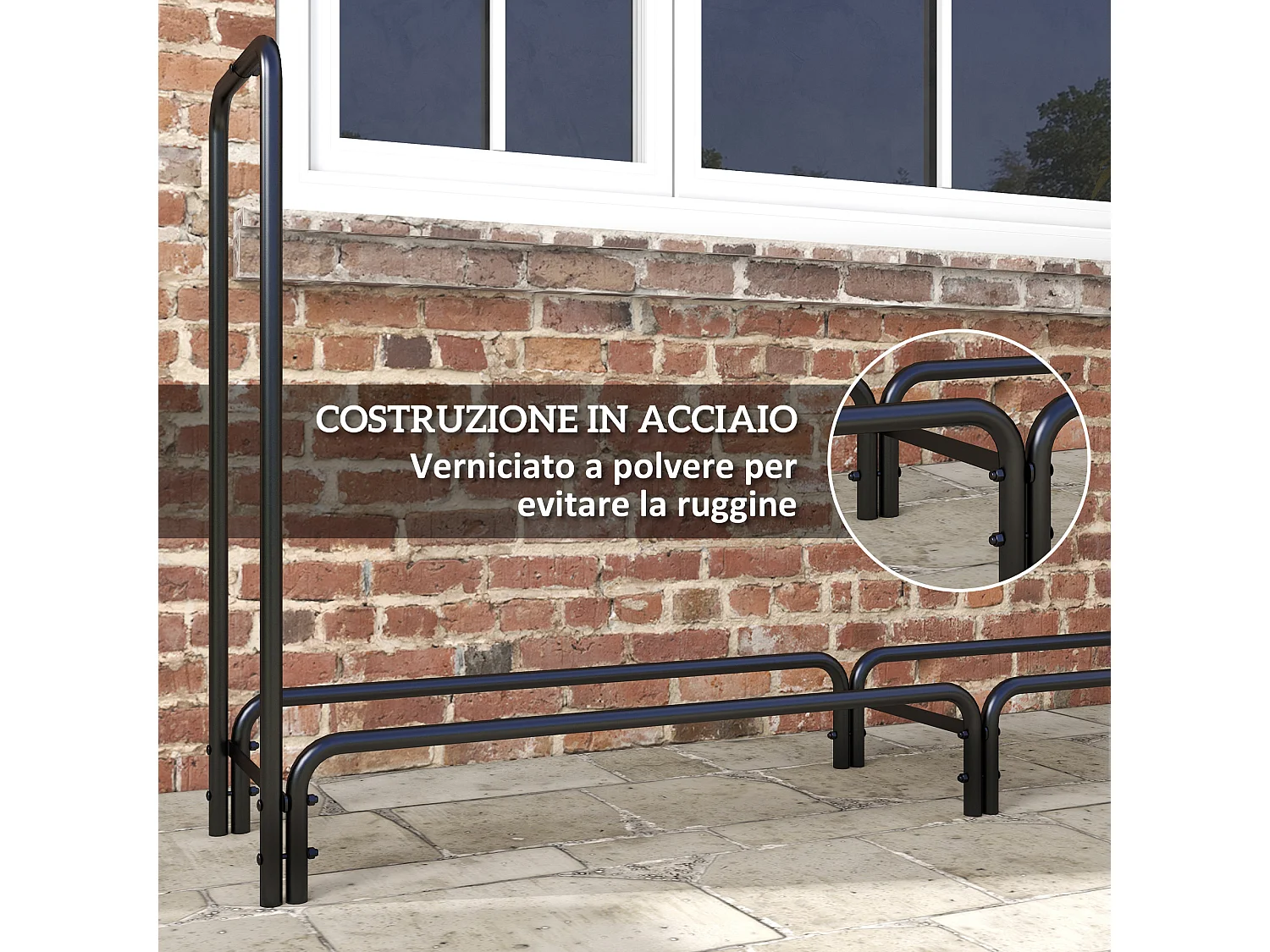 Portalegna regolabile con copertura e telo di trasporto 240x36x99cm