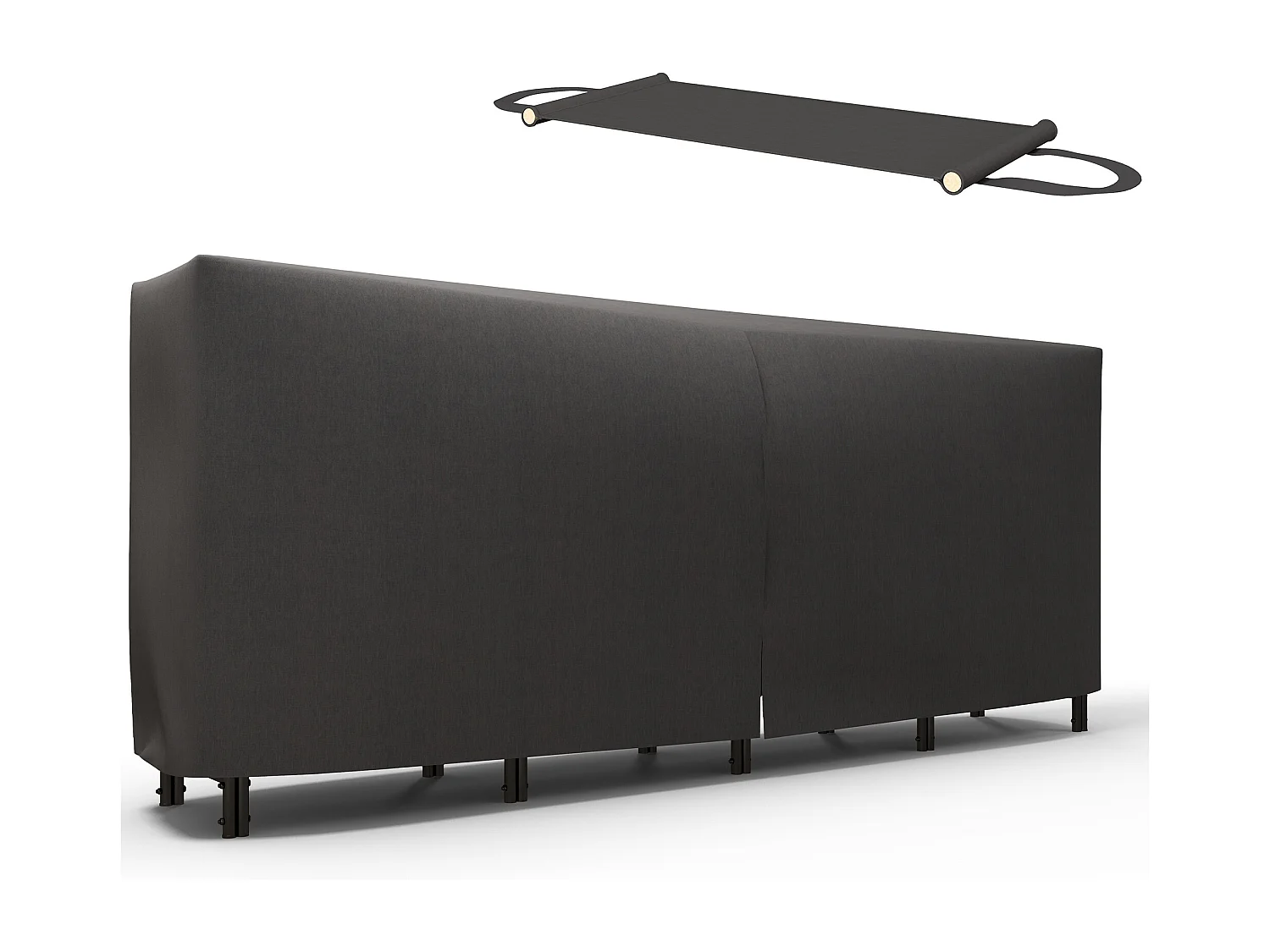 Portalegna regolabile con copertura e telo di trasporto 240x36x99cm