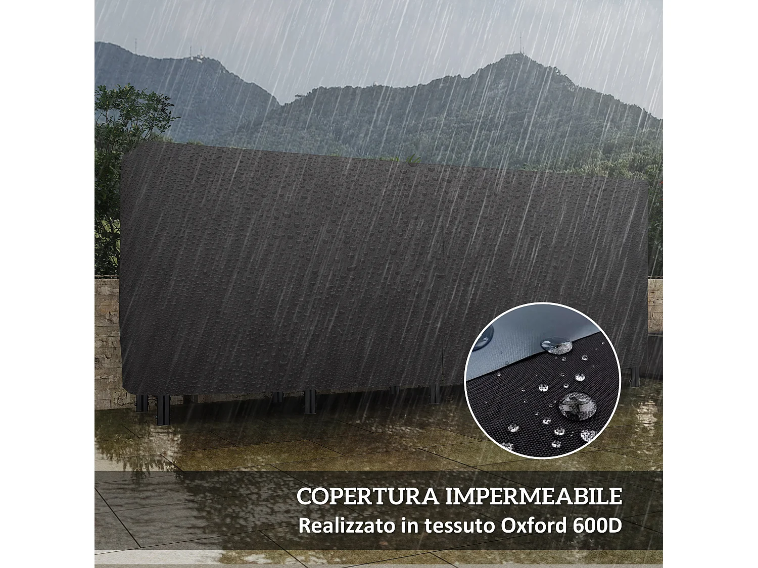 Portalegna regolabile con copertura e telo di trasporto 240x36x99cm