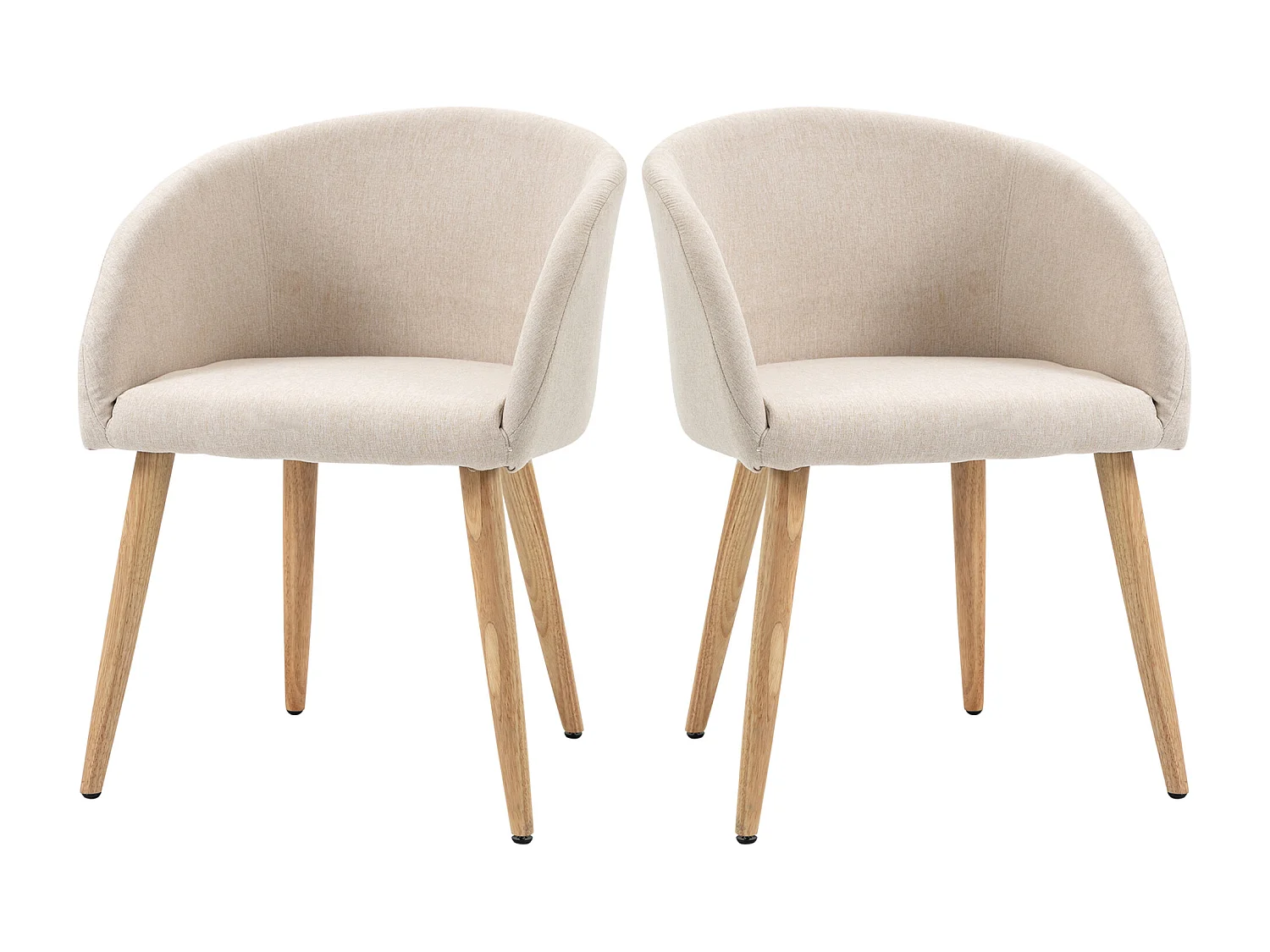 Set di 2 sedie da pranzo stile scandinavo sedie da cucina in tessuto effetto lino