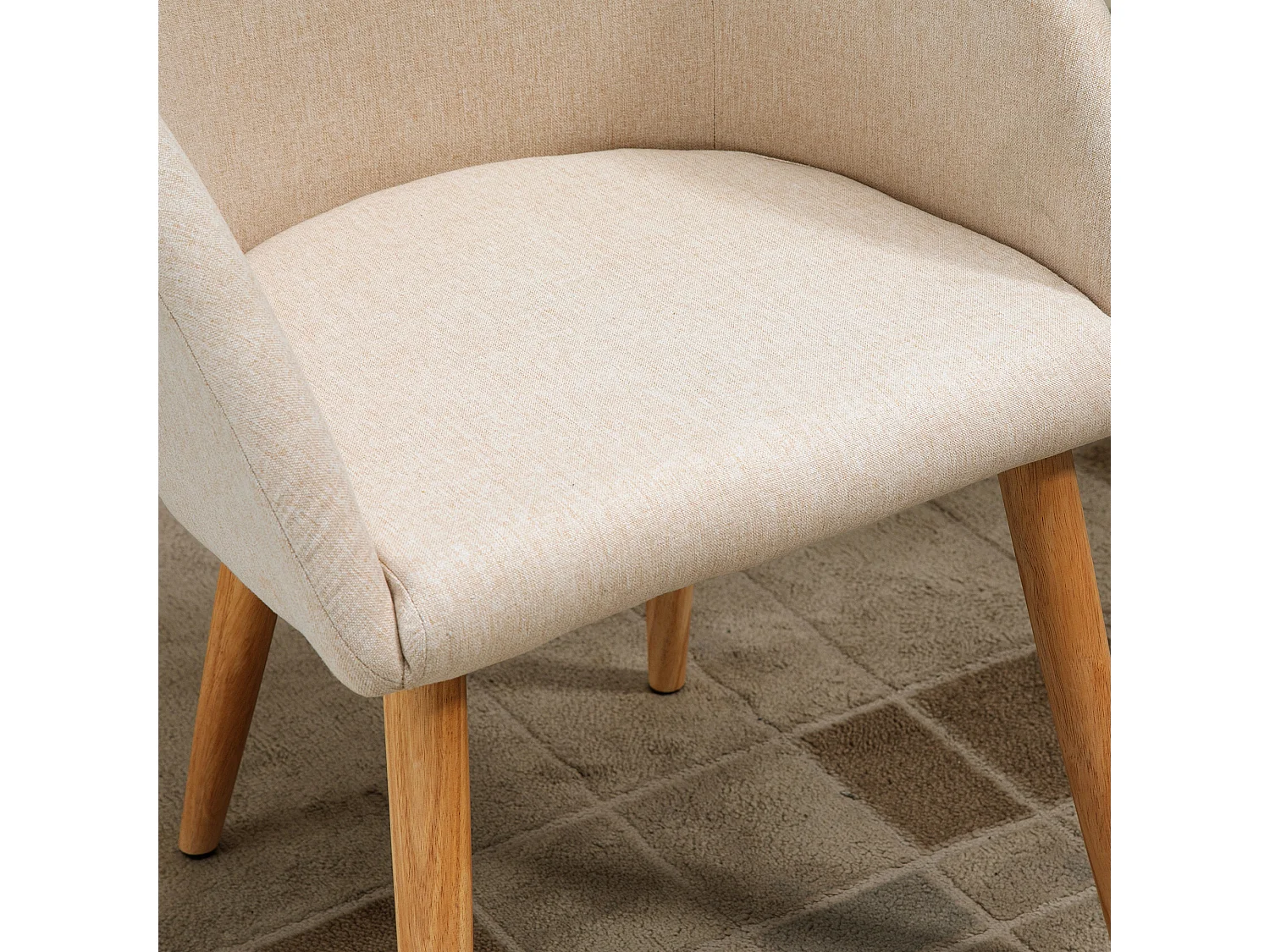 Set di 2 sedie da pranzo stile scandinavo sedie da cucina in tessuto effetto lino