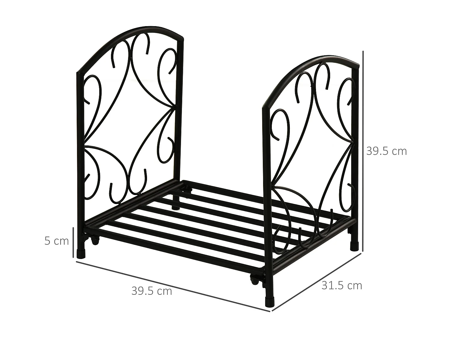 Portalegna da interno ed esterno in metallo 39.5x31.5x39.5cm