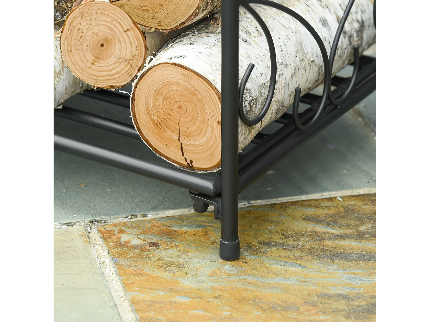 Portalegna da interno ed esterno in metallo 39.5x31.5x39.5cm