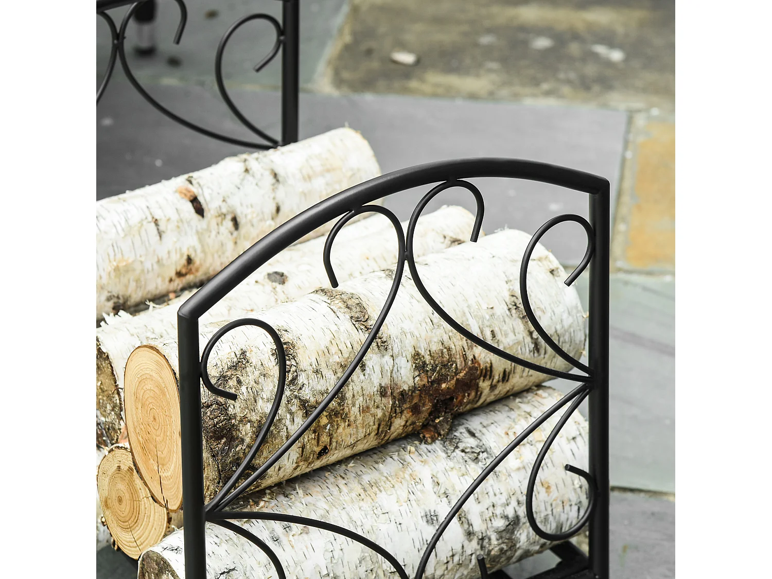 Portalegna da interno ed esterno in metallo 39.5x31.5x39.5cm