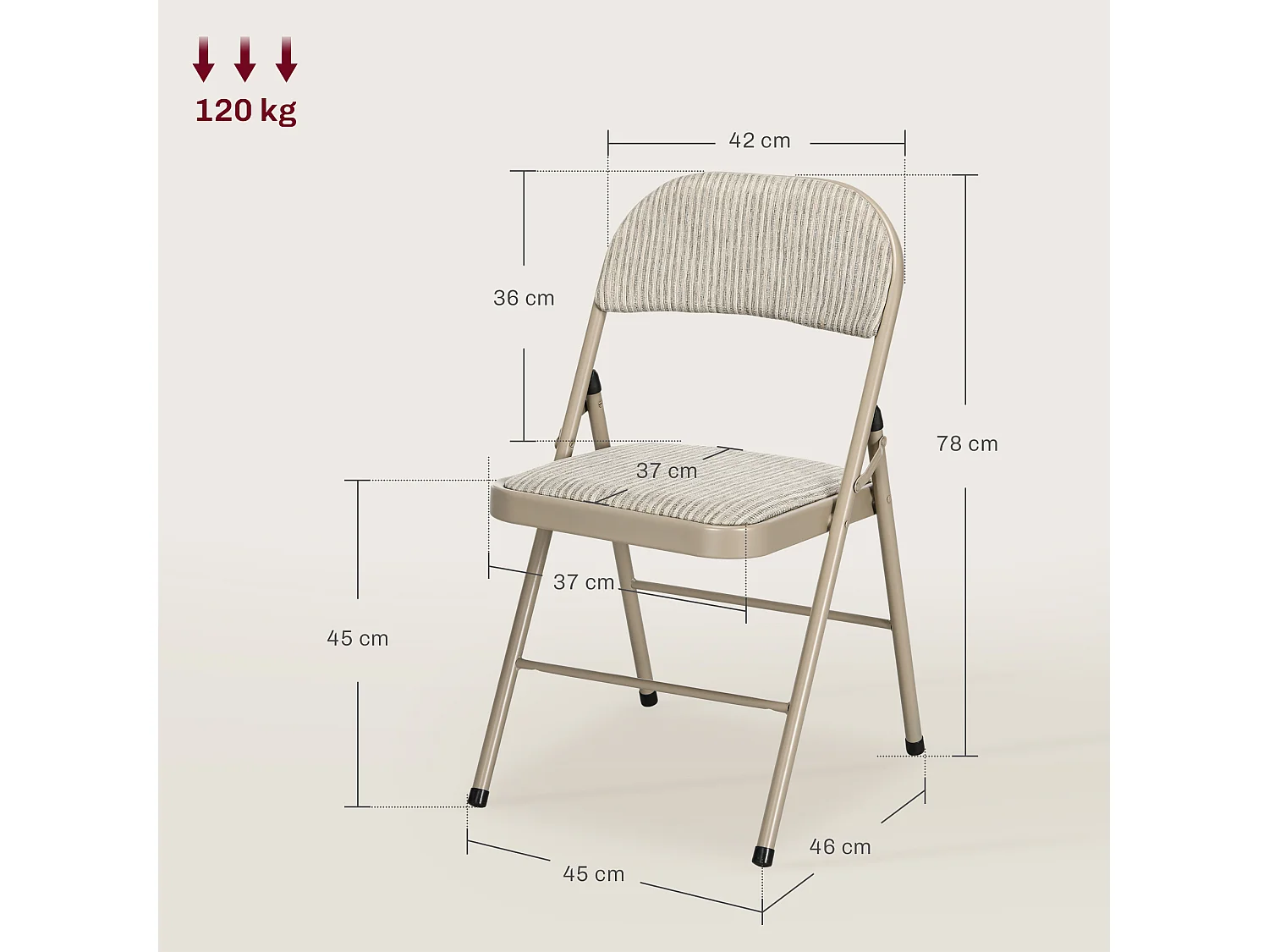 Het di 6 sedie pieghevoli imbottite in poliestere sedie richiudibili salvaspazio in acciaio