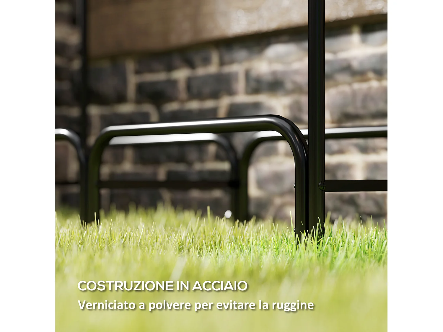 Portalegna regolabile con copertura e telo di trasporto metallo nero