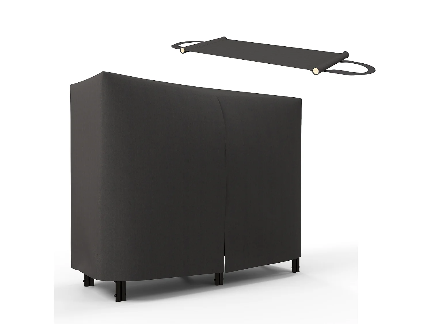 Portalegna regolabile con copertura e telo di trasporto metallo nero