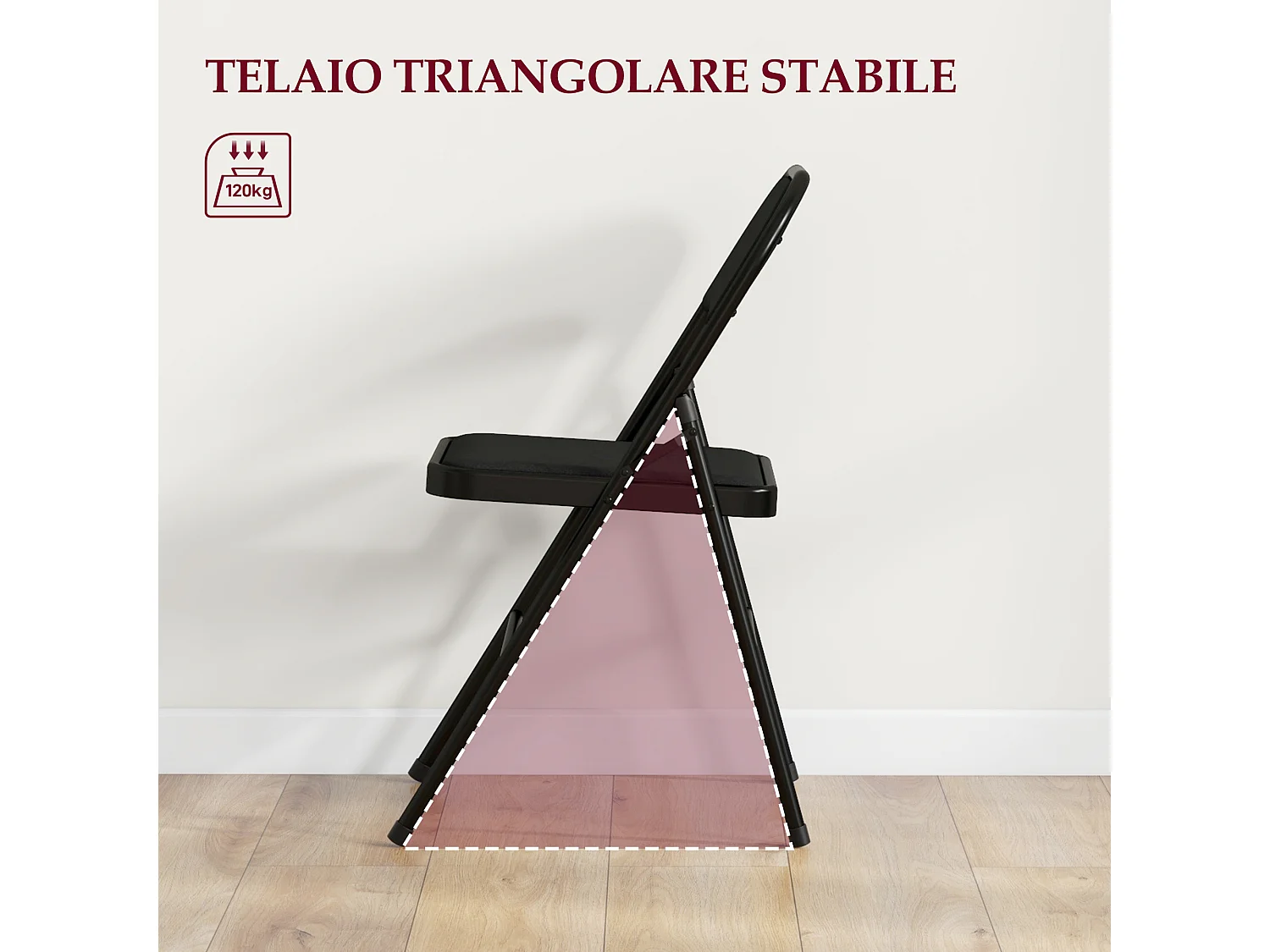 Set 4 sedie pieghevoli con seduta imbottita sedie moderne salvaspazio