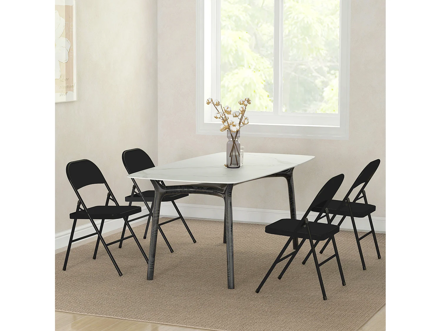 Set 4 sedie pieghevoli con seduta imbottita sedie moderne salvaspazio