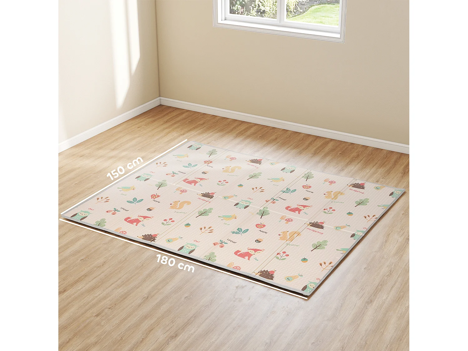 Tappeto per bambini 0-3 anni con numeri e lettere in xpe multicolore