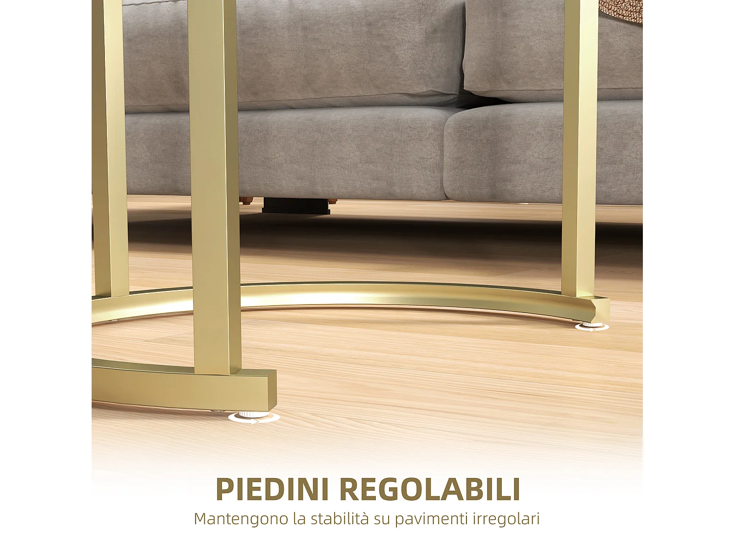 Tavolino salotto sovrapponibili con piano effetto marmo