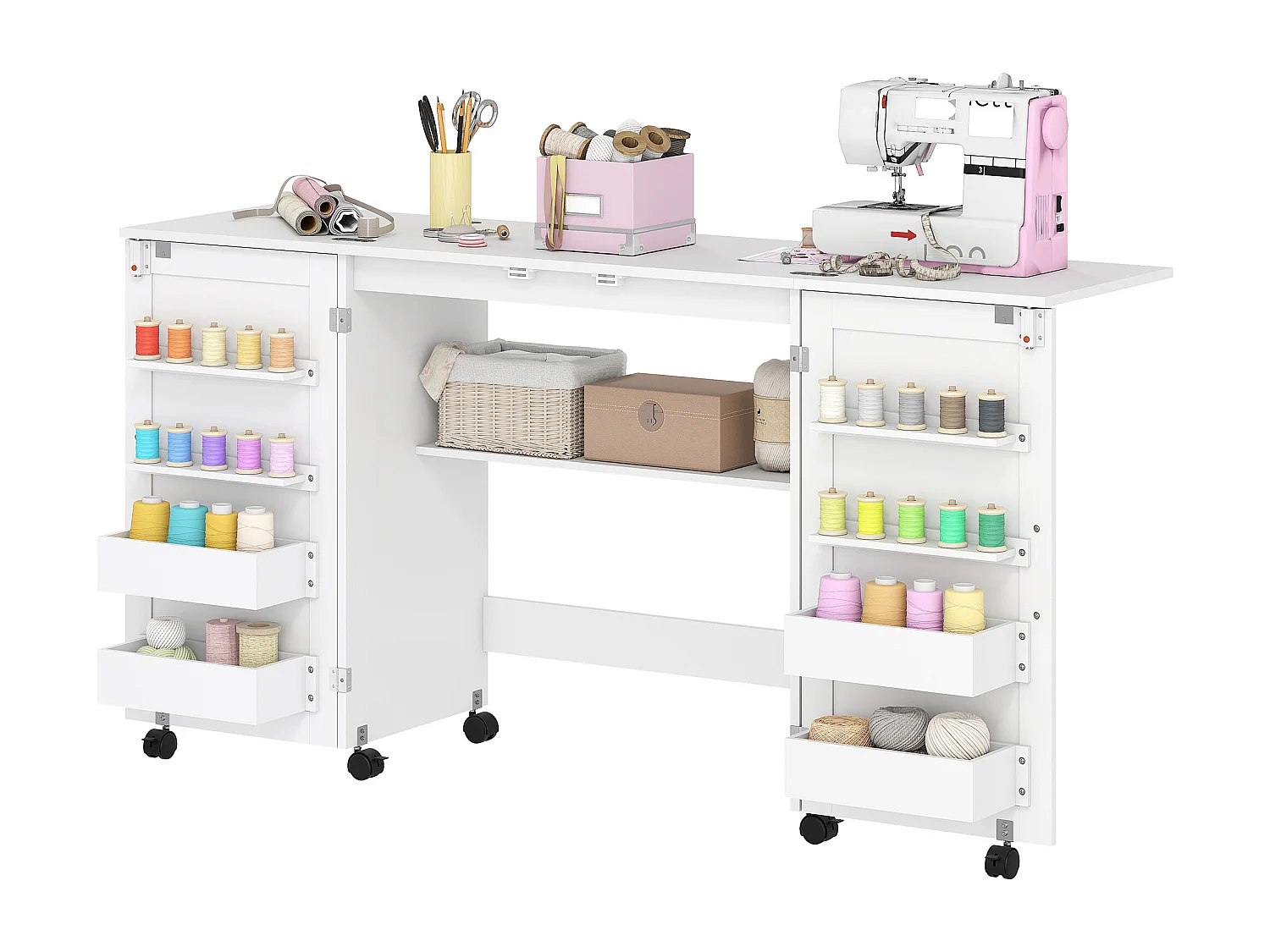 Mobile per macchina da cucire pieghevole a 2 ante magnetiche