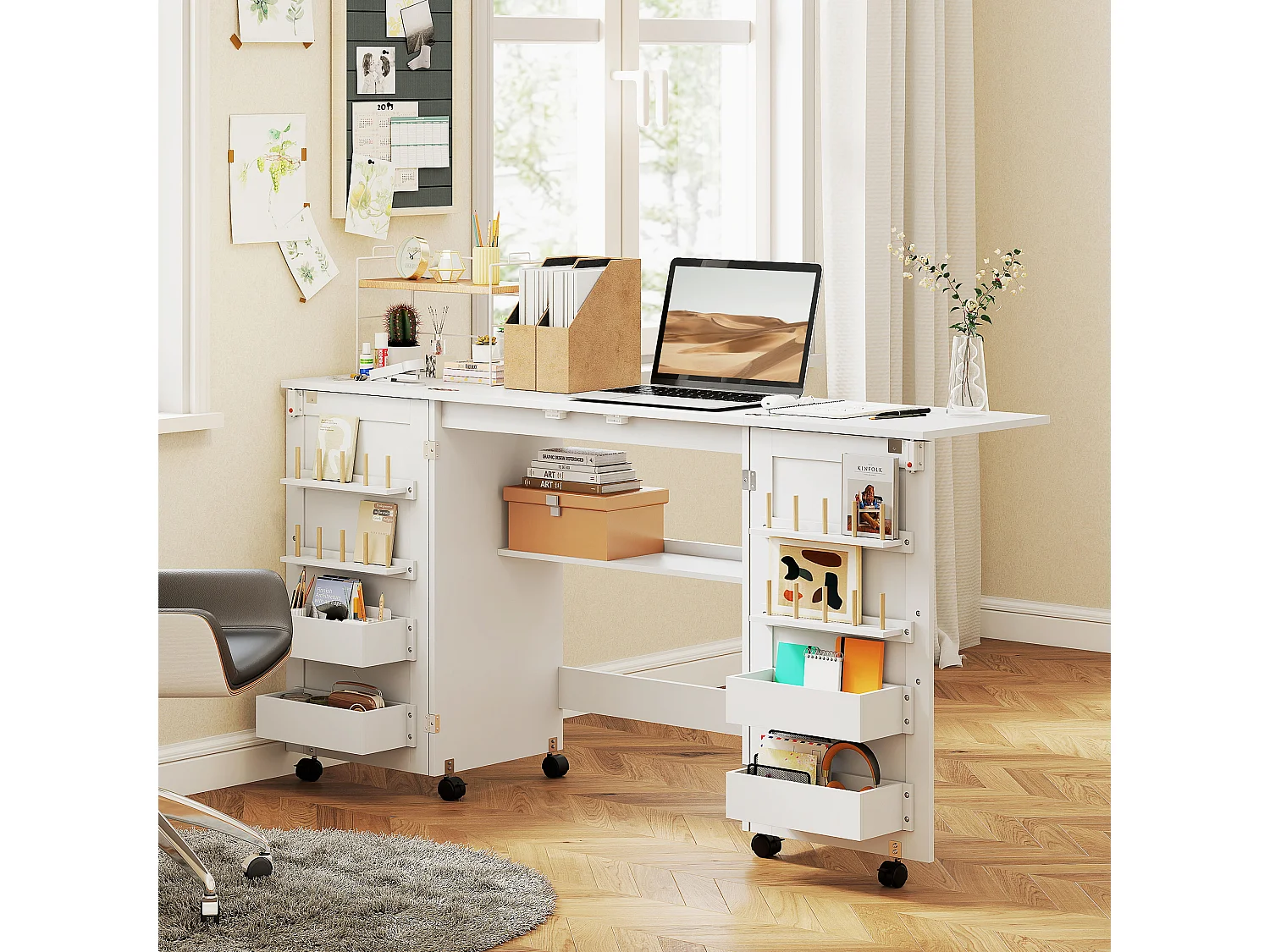 Mobile per macchina da cucire pieghevole a 2 ante magnetiche