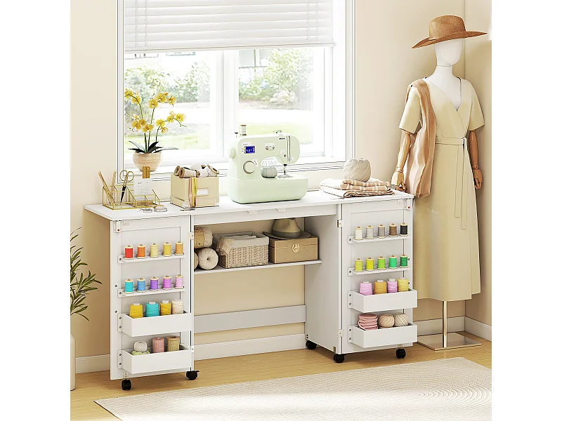 Mobile per macchina da cucire pieghevole a 2 ante magnetiche