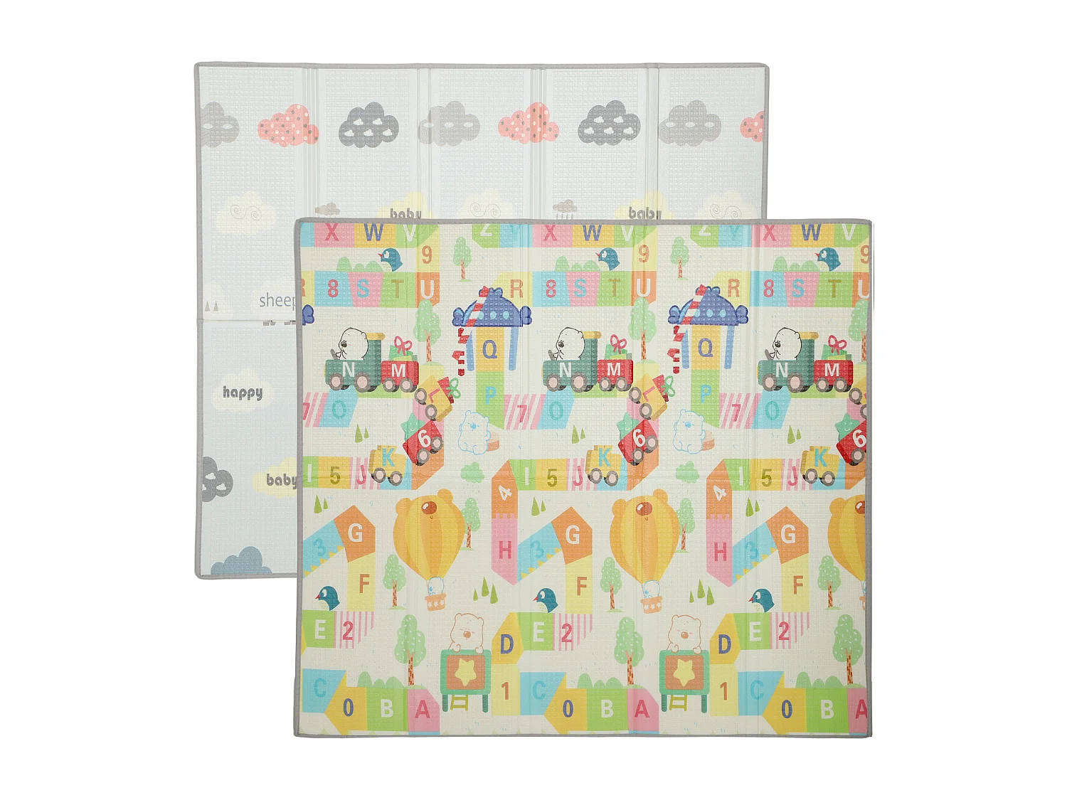 Tappeto per bambini 0-3 anni con lettere alfabeto in xpe multicolore