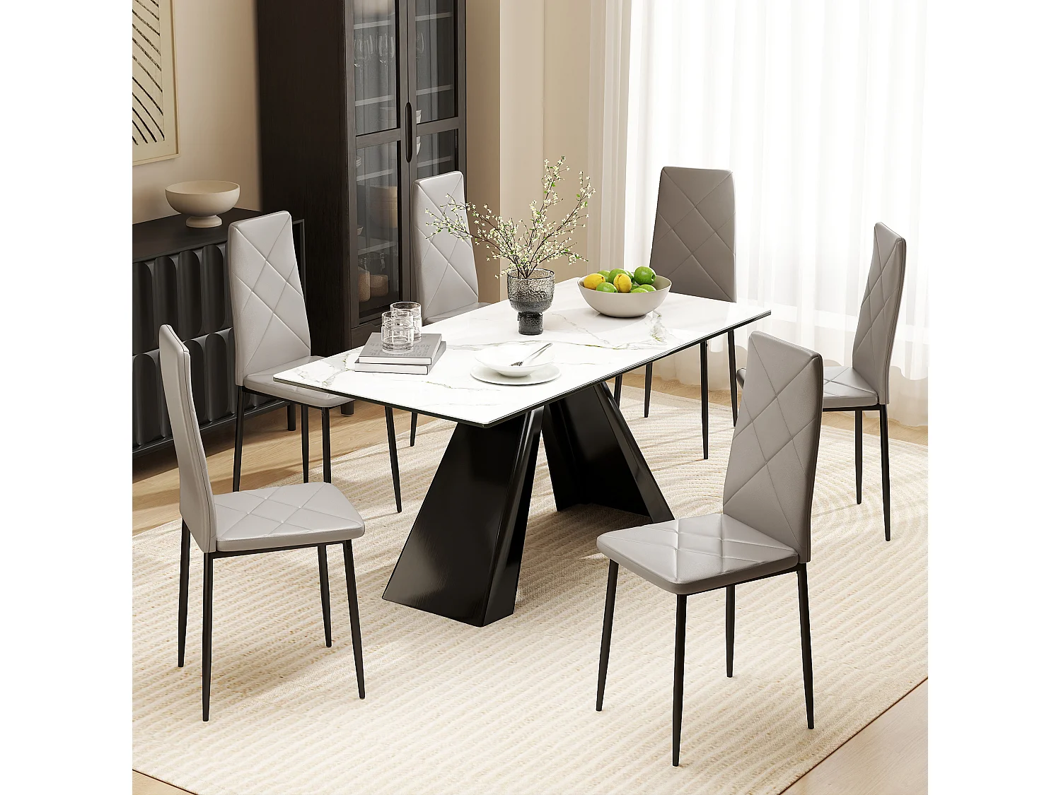 Set di 6 sedie sala da pranzo in finta pelle sedie cucina