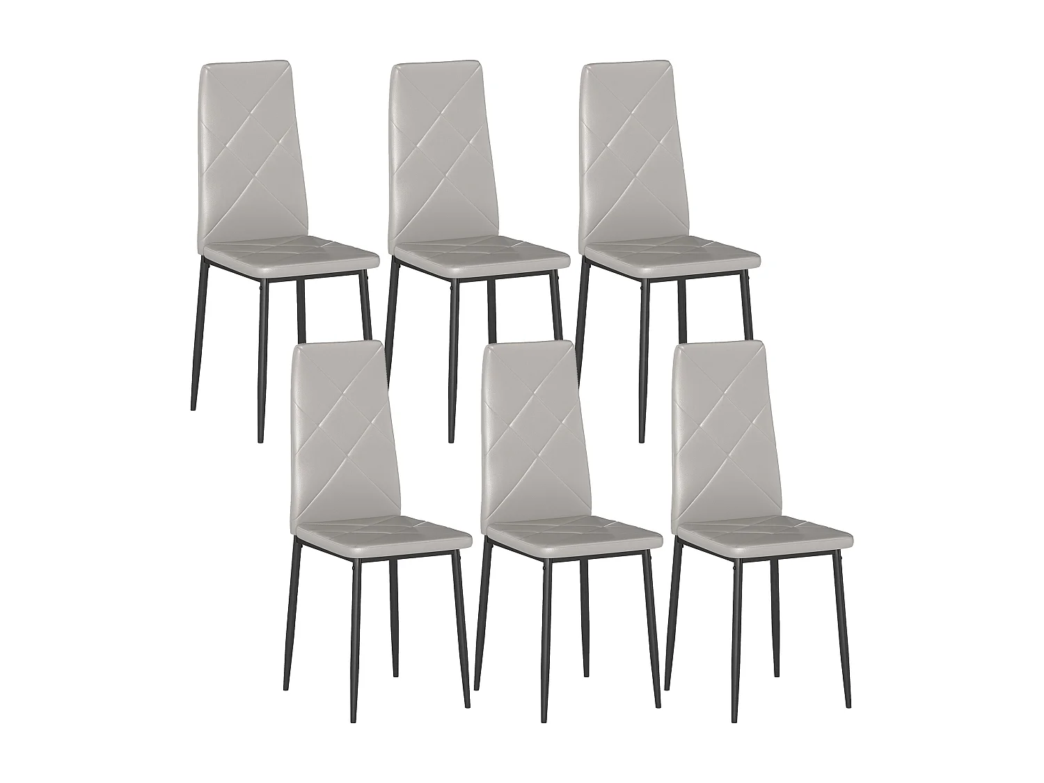 Set di 6 sedie sala da pranzo in finta pelle sedie cucina