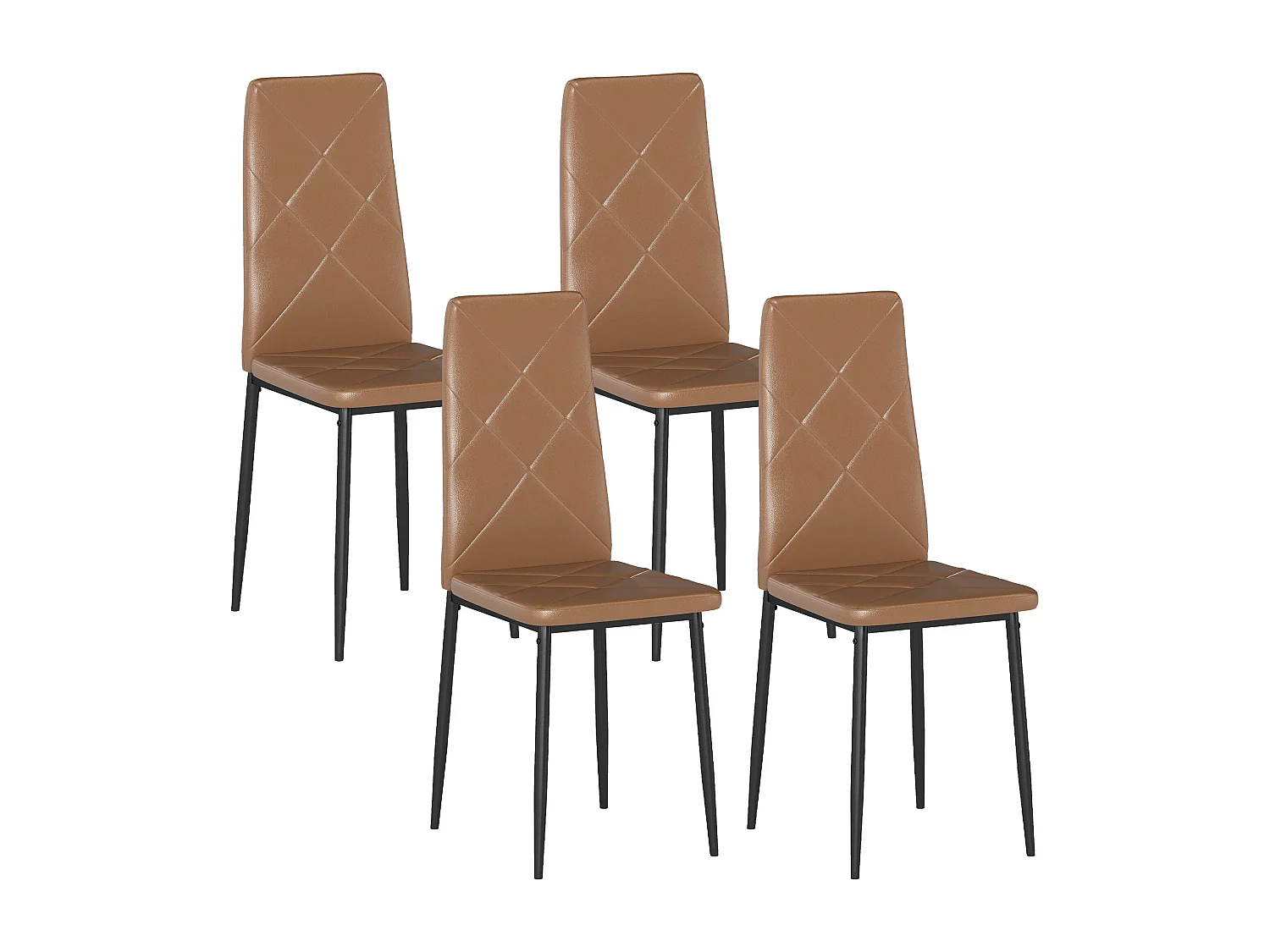 Set di 4 sedie sala da pranzo in finta pelle sedie cucina con schienale alto