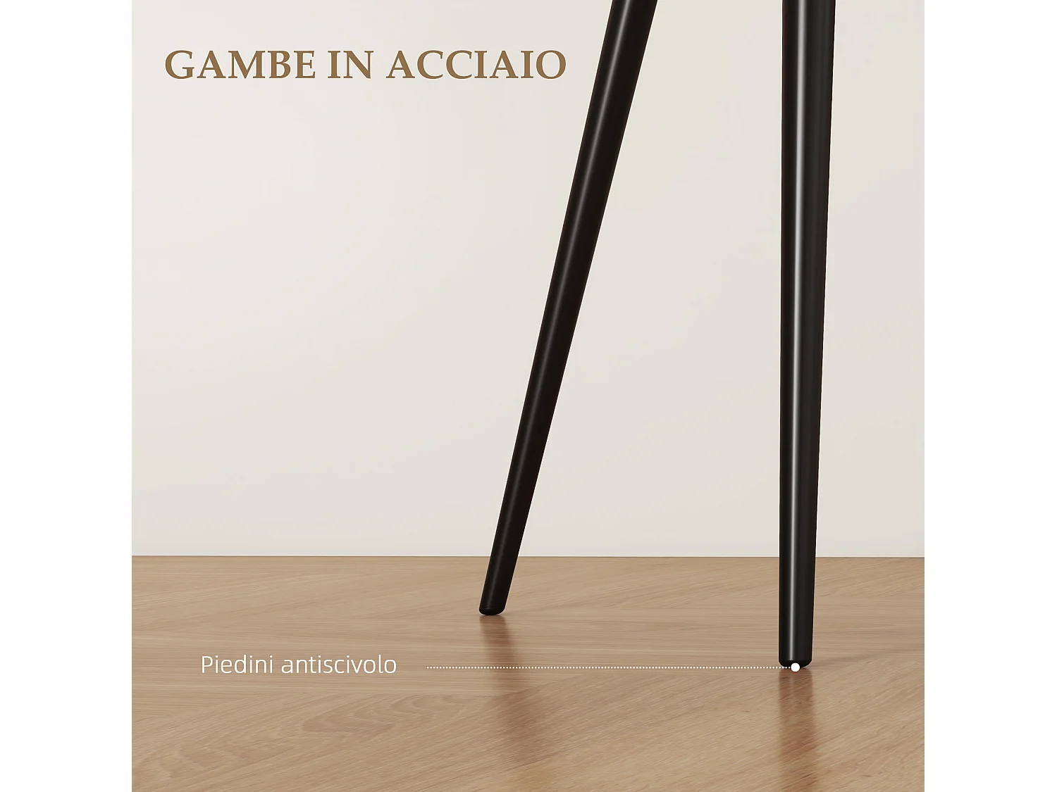 Set 2 sedie da pranzo stile nordico vellutato con braccioli crema